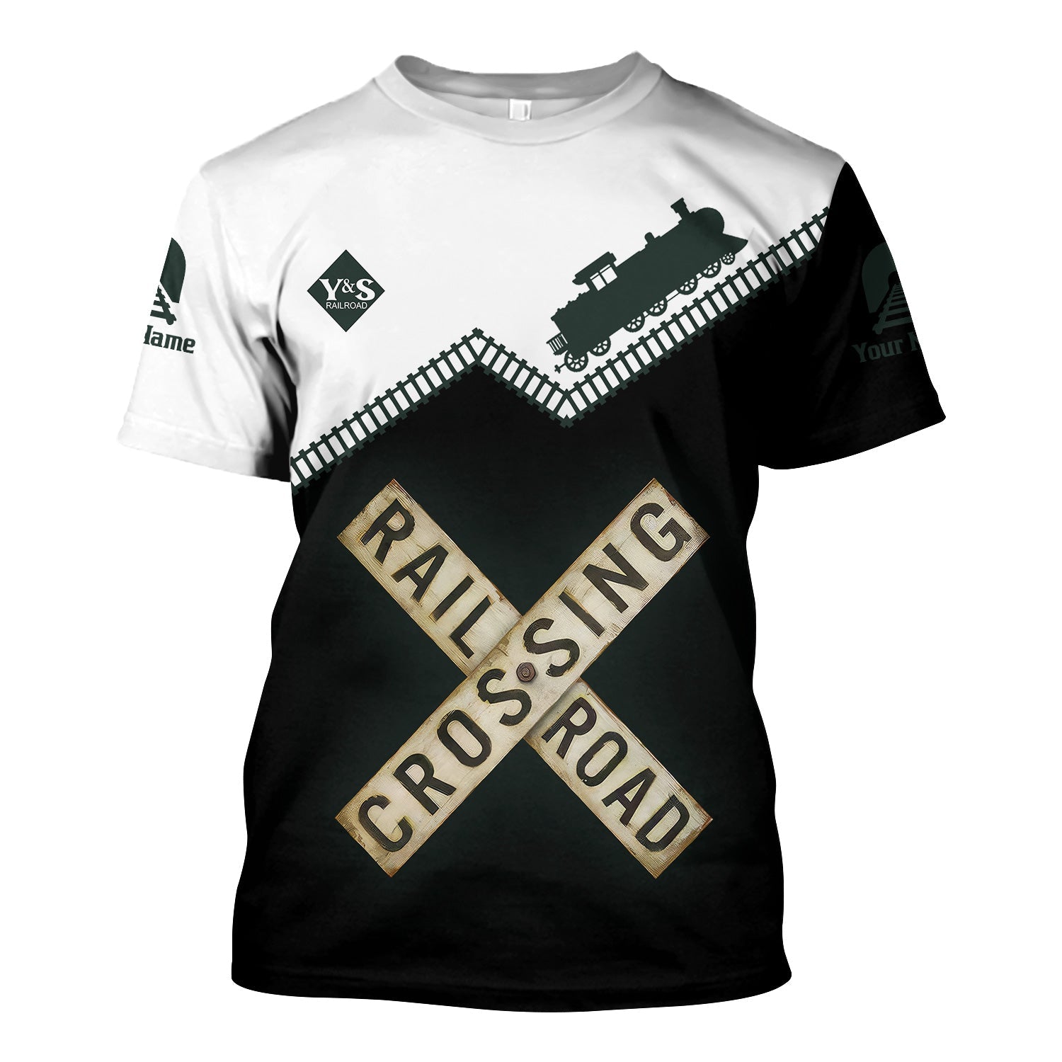 Railspirit Personalized Youngstown & Southern Railroad T Shirt Railroad Crossing Printed Train Track Shirt