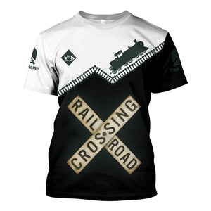 Railspirit Personalized Youngstown & Southern Railroad T Shirt Railroad Crossing Printed Train Track Shirt