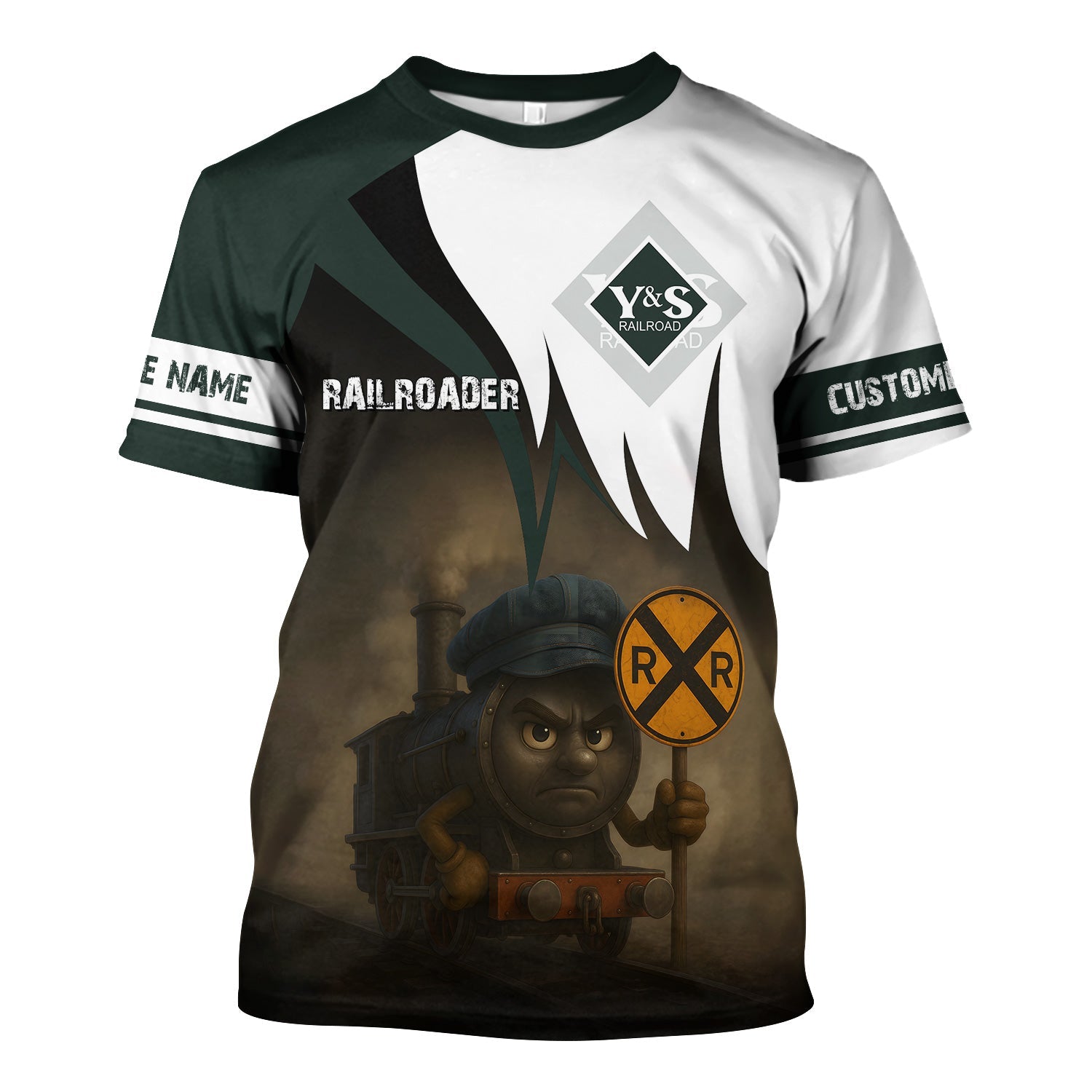 Railspirit Personalized Youngstown & Southern Railroad T-Shirt Angry Train Shirt Gift Idea For Train Lover