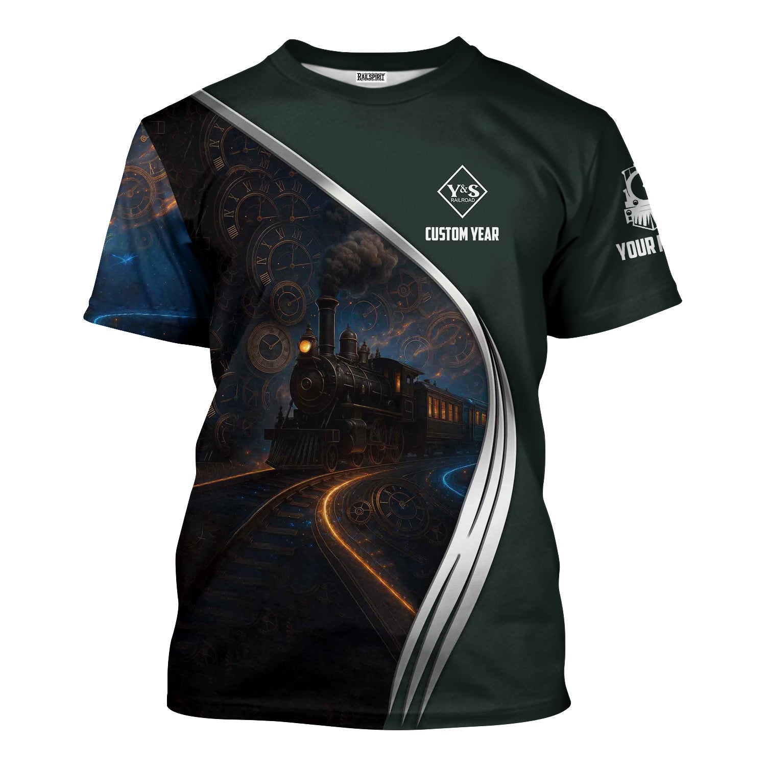 Railspirit Personalized Youngstown & Southern Railroad T-Shirt Steampunk Locomotive with Custom Year Train Shirt