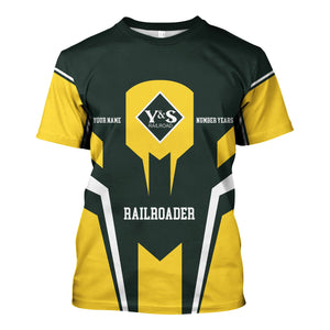 Railspirit Personalized Youngstown & Southern Railroad T-Shirt Custom Year Railroader Shirt Gift Idea For Train Lover