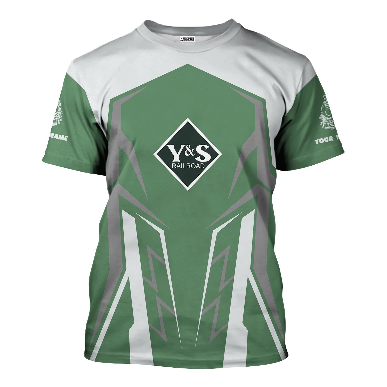 Railspirit Personalized Youngstown & Southern Railroad T-Shirt Futuristic Design with Custom Job Train Shirt