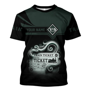 Railspirit Personalized Youngstown & Southern Railroad T Shirt Train Ticket American Locomotive Printed Train