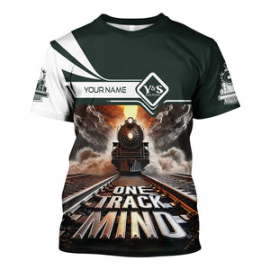 Railspirit Personalized Youngstown & Southern Railroad T Shirt One Track Mind Train Printed Shirt