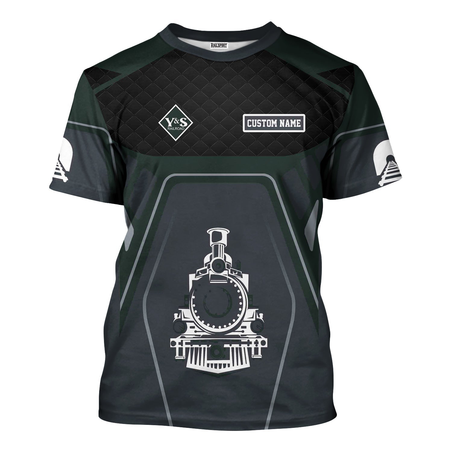 Railspirit Personalized Youngstown & Southern Railroad T-Shirt Steam Locomotive Engine Graphic Train Shirt All Over Print