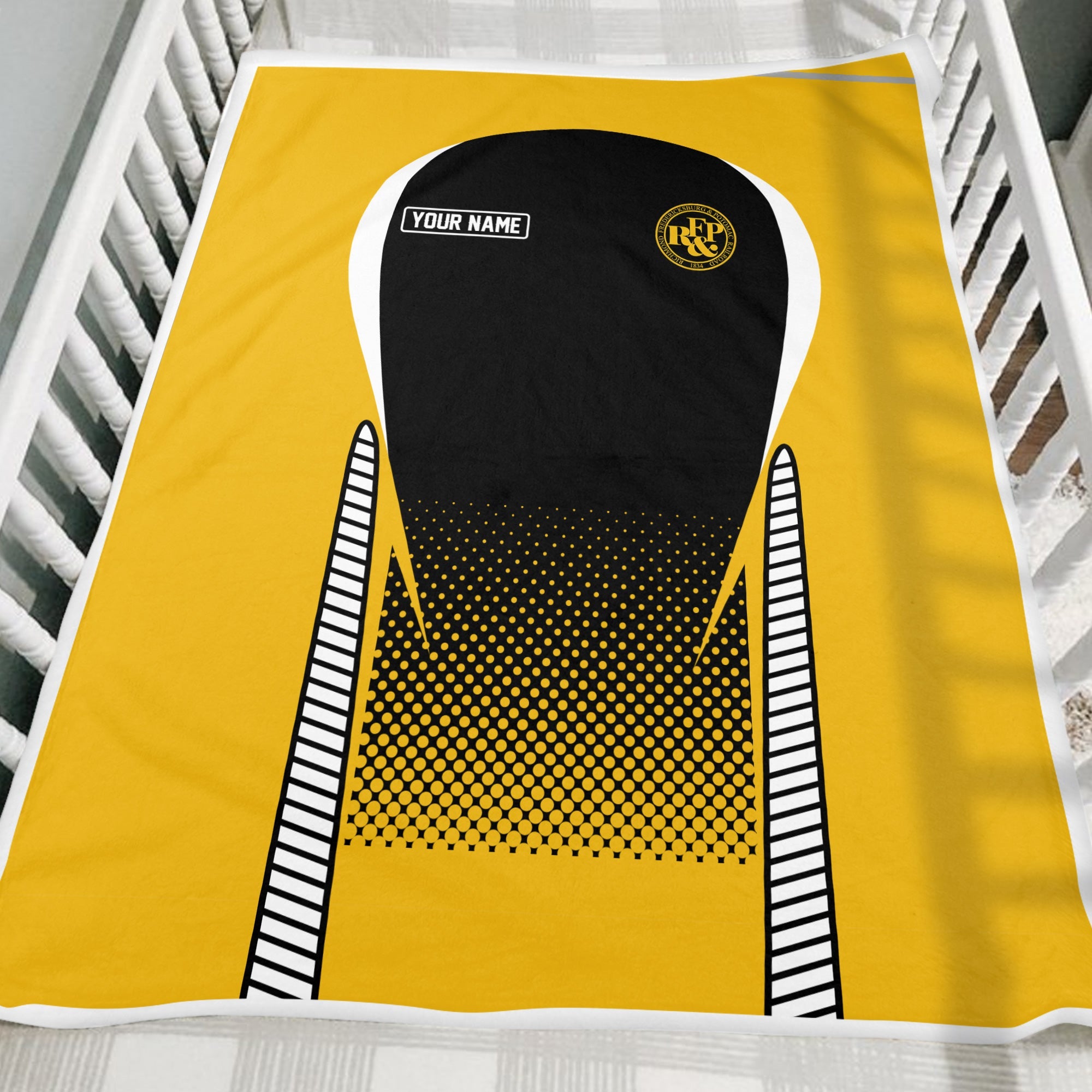 Railspirit Personalized Richmond, Fredericksburg And Potomac Railroad Blanket Train Blanket Gift Idea For Train Lover