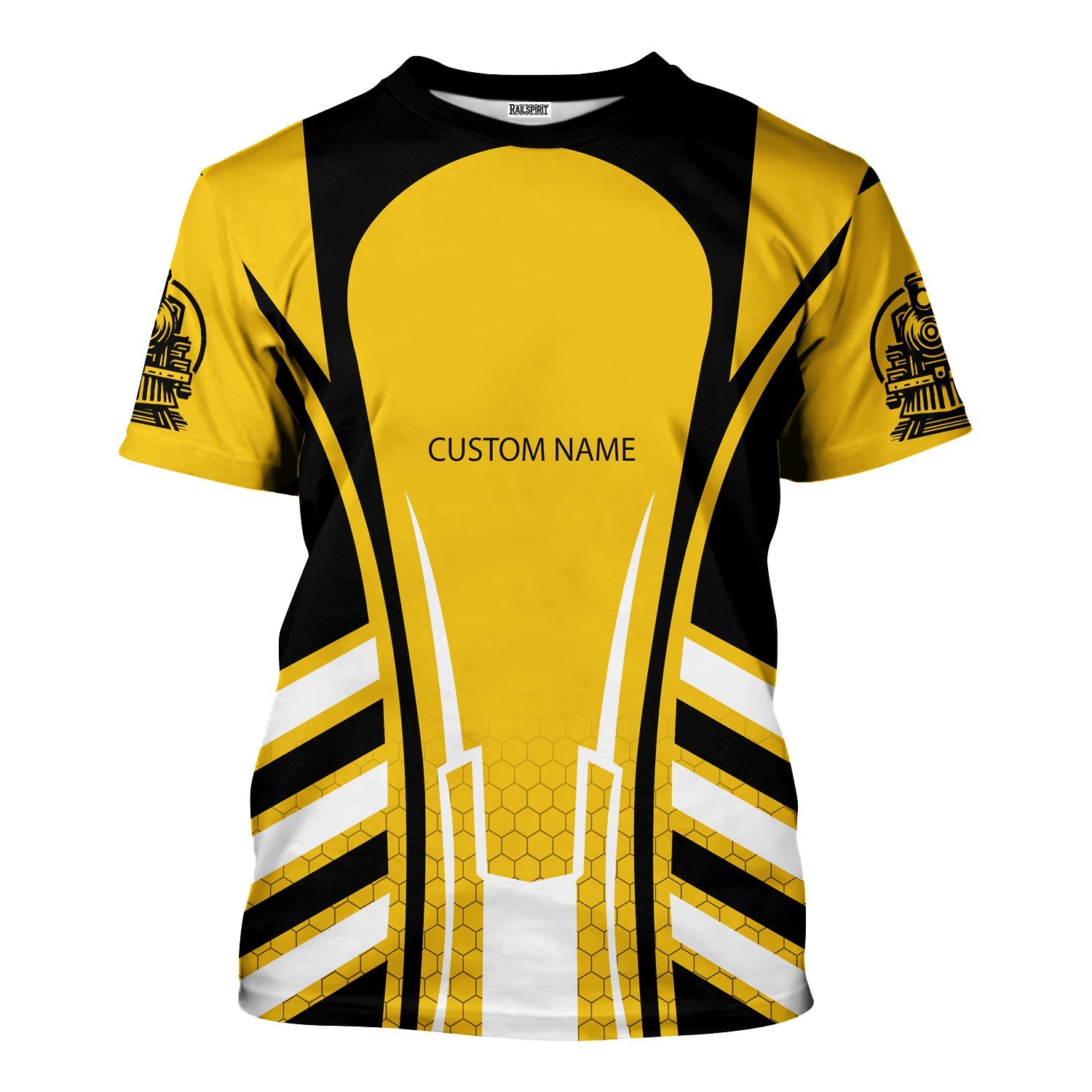 Railspirit Personalized Richmond, Fredericksburg And Potomac Railroad T-Shirt Striped Railroad Style Train Shirt All Over Print