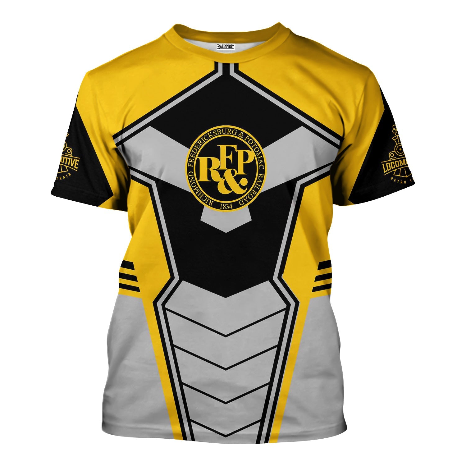 Railspirit Personalized Richmond, Fredericksburg And Potomac Railroad T-Shirt Engine-Inspired Style Train Shirt for Railroad Fanatic