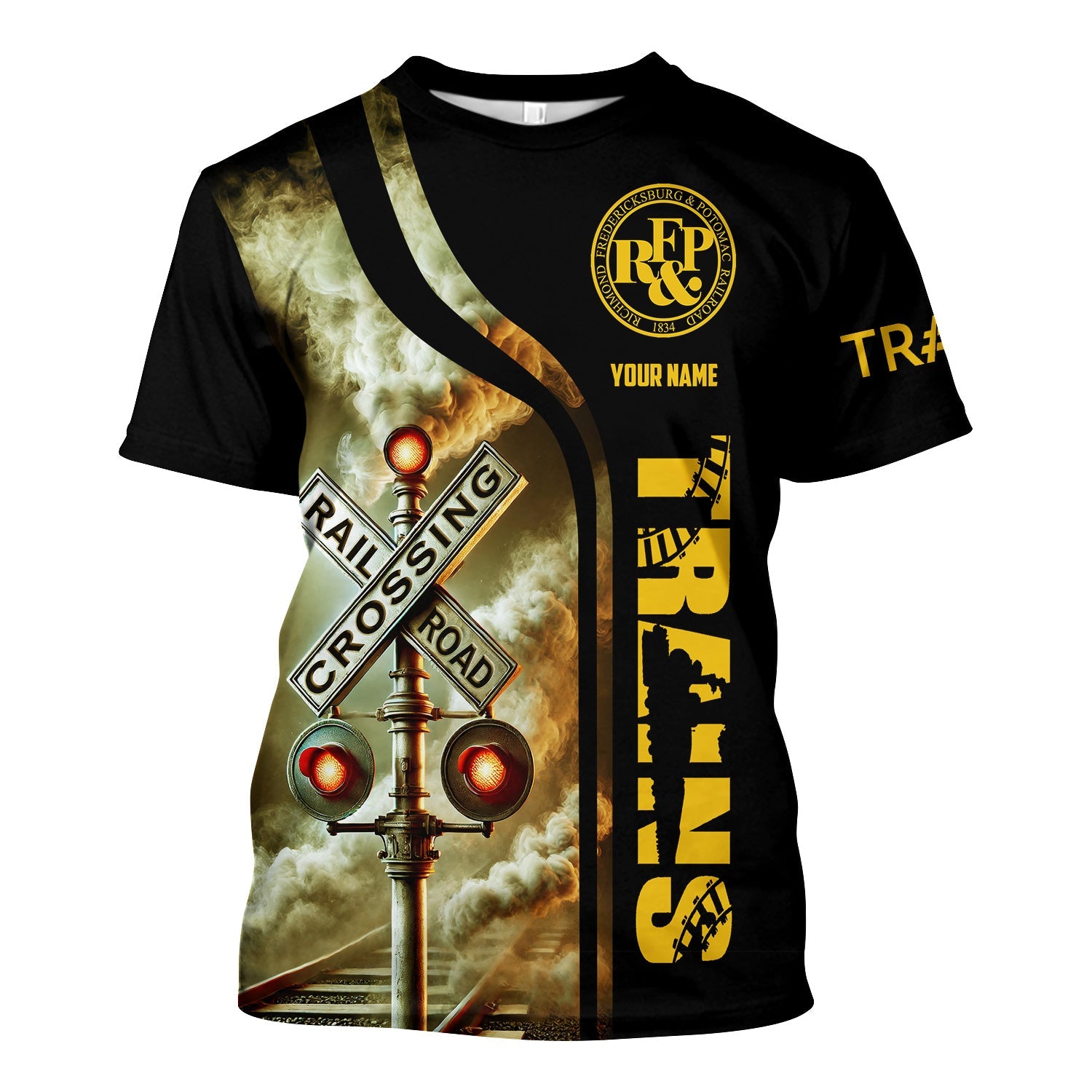 Railspirit Custom Name Richmond, Fredericksburg And Potomac Railroad T Shirt Railroad Crossing Sign Train Shirt All Over Print