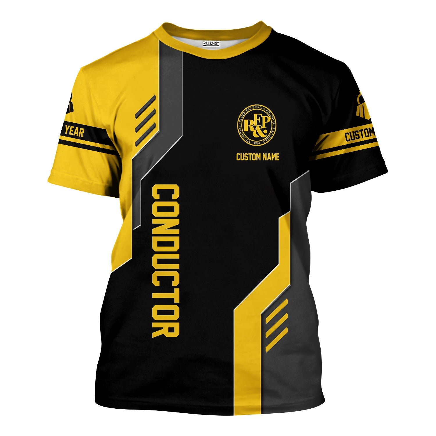 Railspirit Personalized Richmond, Fredericksburg And Potomac Railroad T-Shirt Unique Railway Style with Custom Job Train Shirt