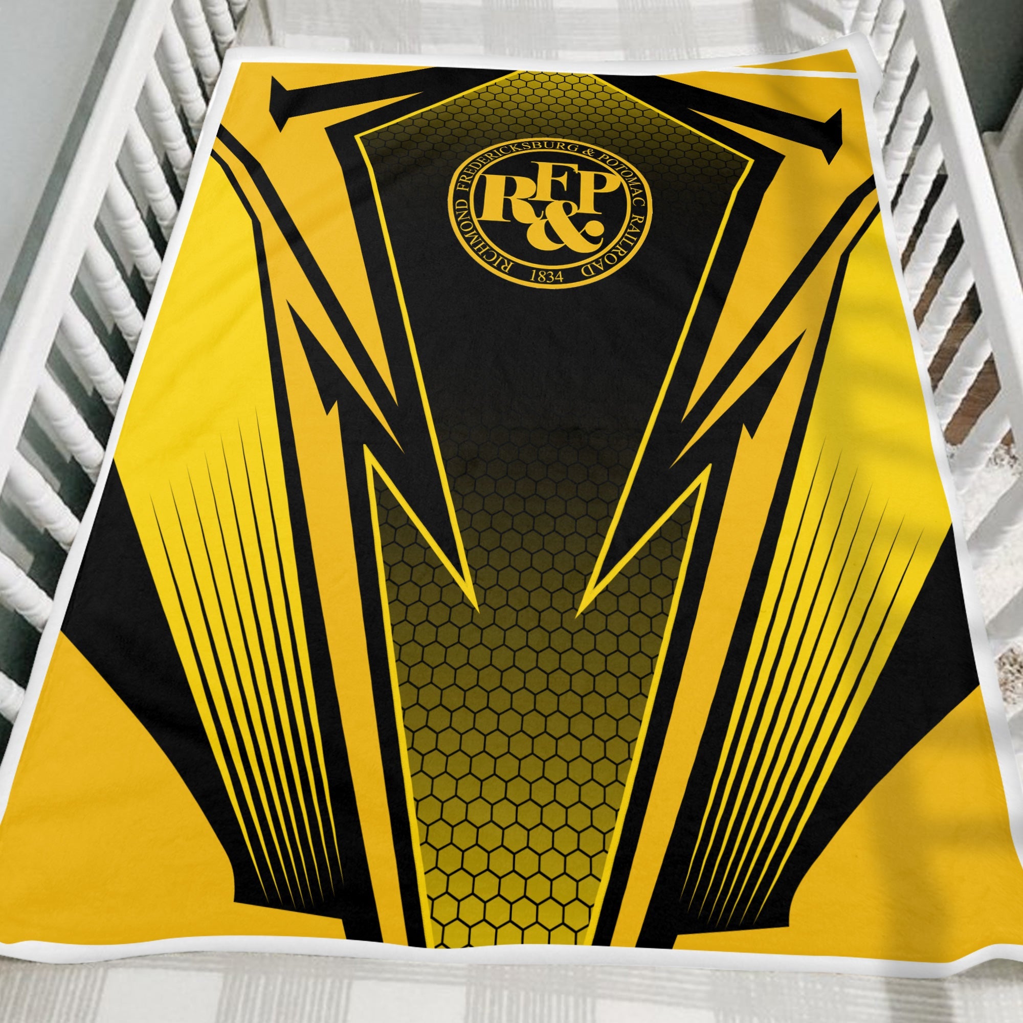 Railspirit Richmond, Fredericksburg And Potomac Railroad Blanket Lightning Graphic Style Blanket Gift Idea For Train Lover