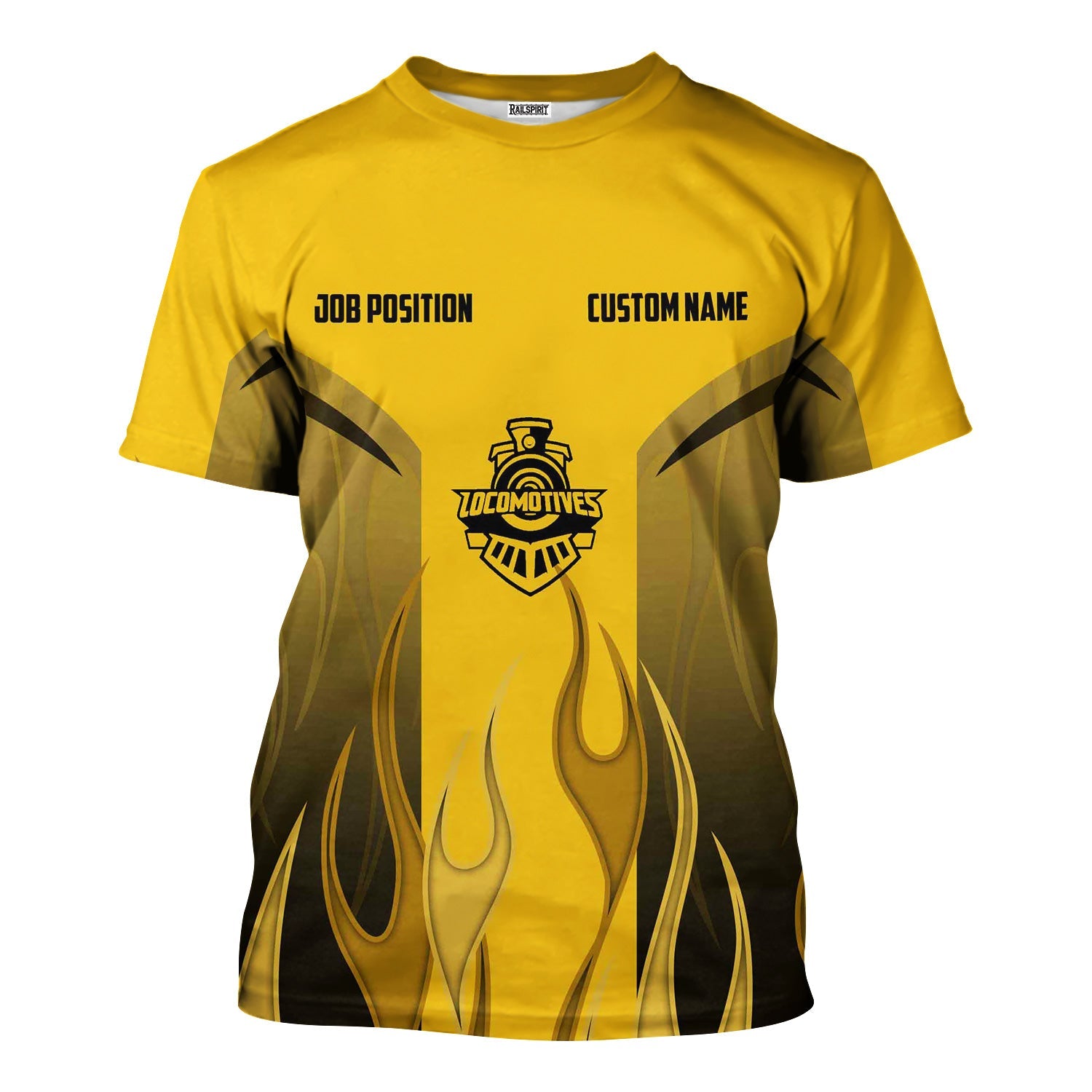 Railspirit Custom Name and Job Title Richmond, Fredericksburg And Potomac Railroad T-Shirt Flame Graphic Train Shirt