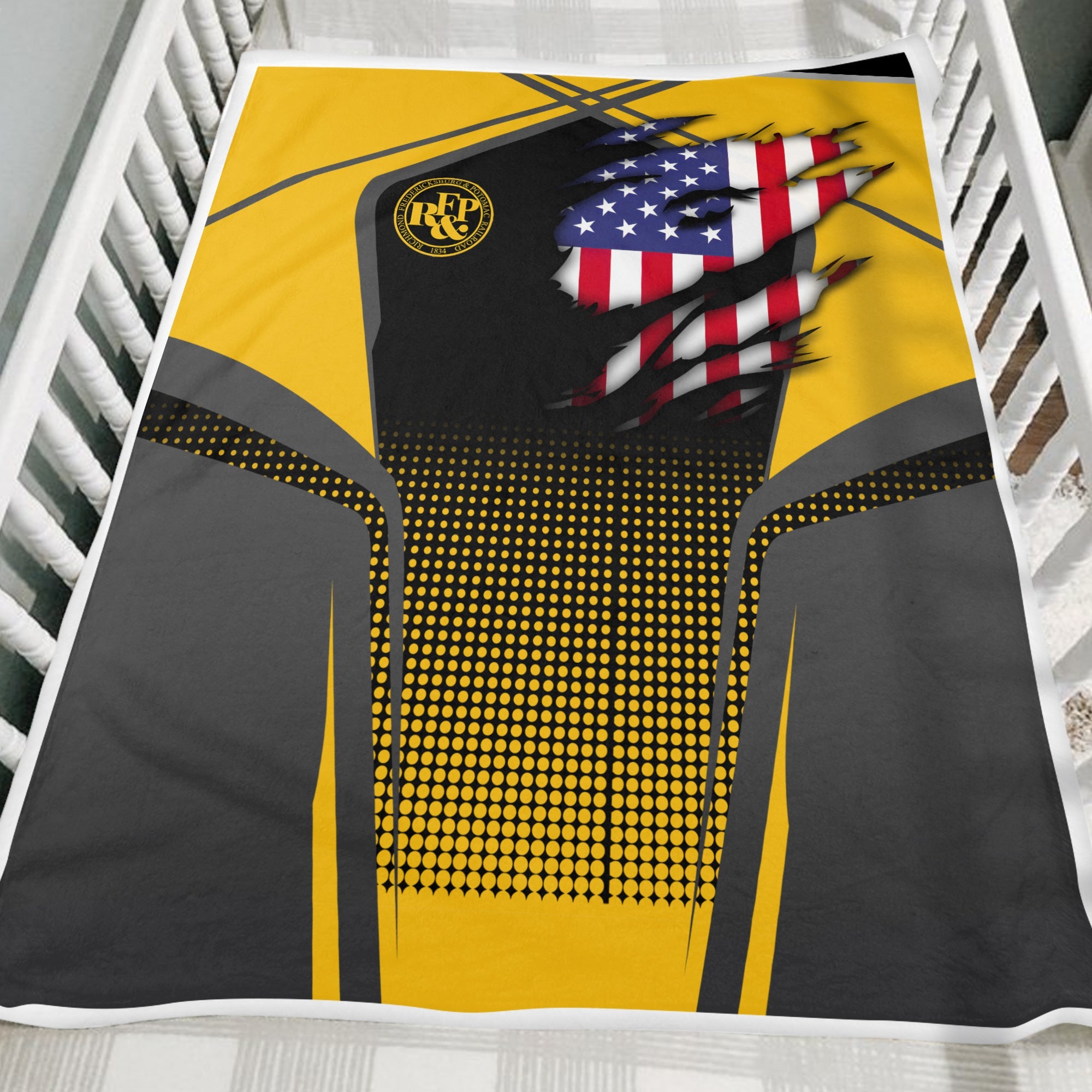 Railspirit Personalized Richmond, Fredericksburg And Potomac Railroad Blanket American Vintage All Over Printed Blanket