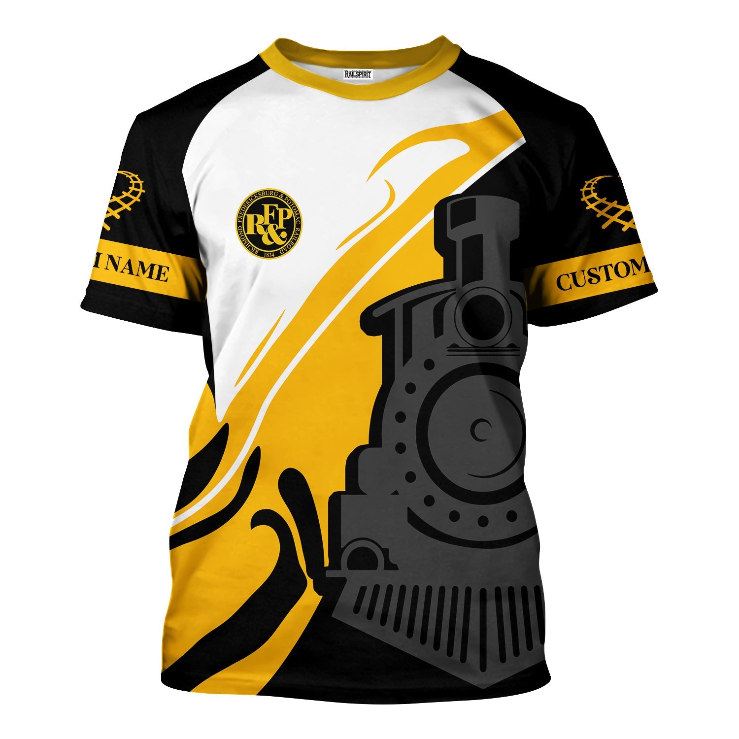 Railspirit Personalized Richmond, Fredericksburg And Potomac Railroad T-Shirt Flame-Inspired Style Shirt Gift Idea For Train Lovers