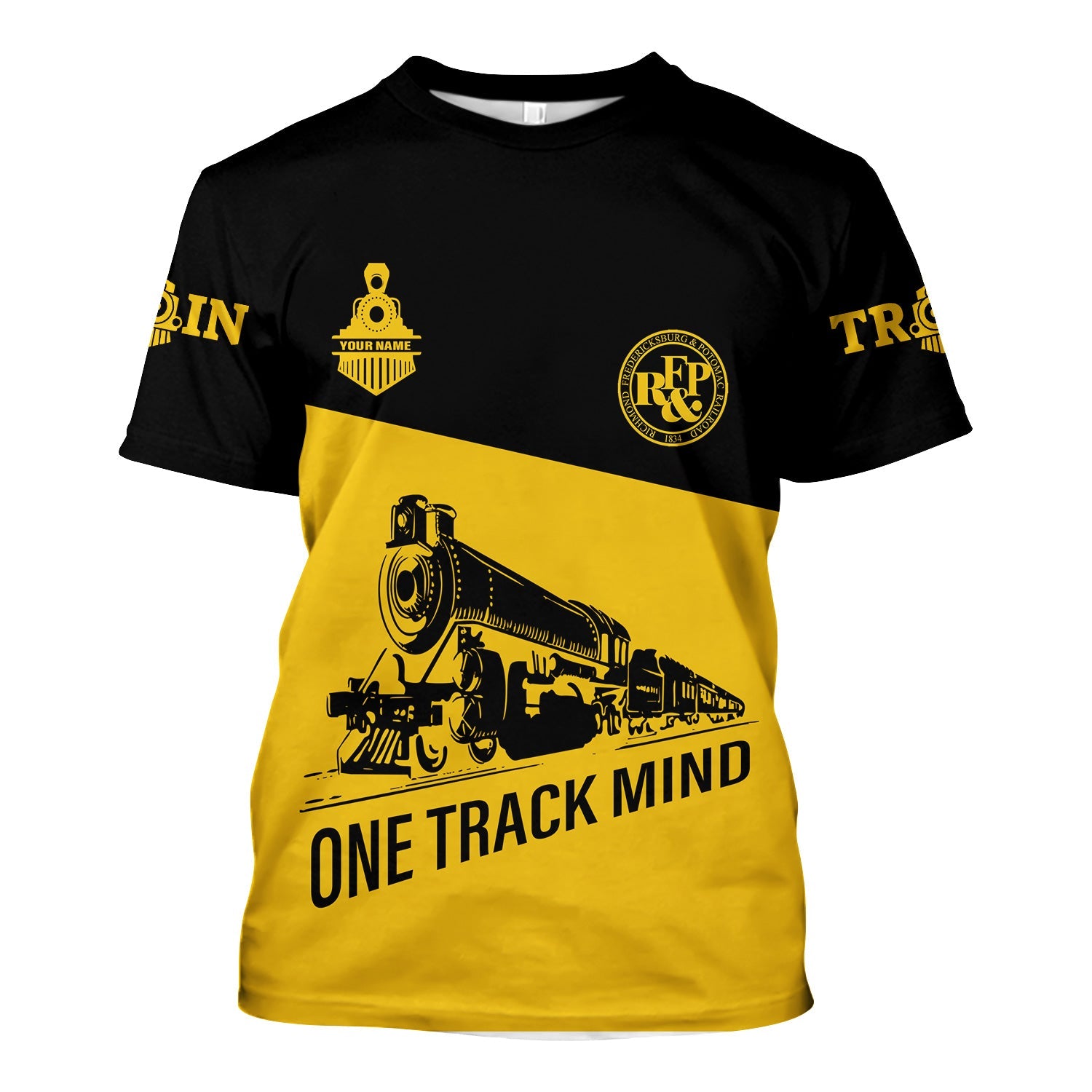 Railspirit Personalized Richmond, Fredericksburg And Potomac Railroad T Shirt One Track Mind Unisex Train Shirt Gift Idea For Train Lover