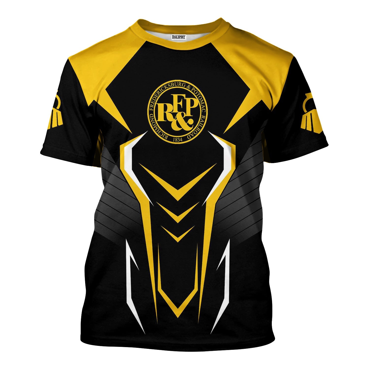 Railspirit Personalized Richmond, Fredericksburg And Potomac Railroad T-Shirt Dynamic Design Style Perfect Shirt for Train Enthusiasts