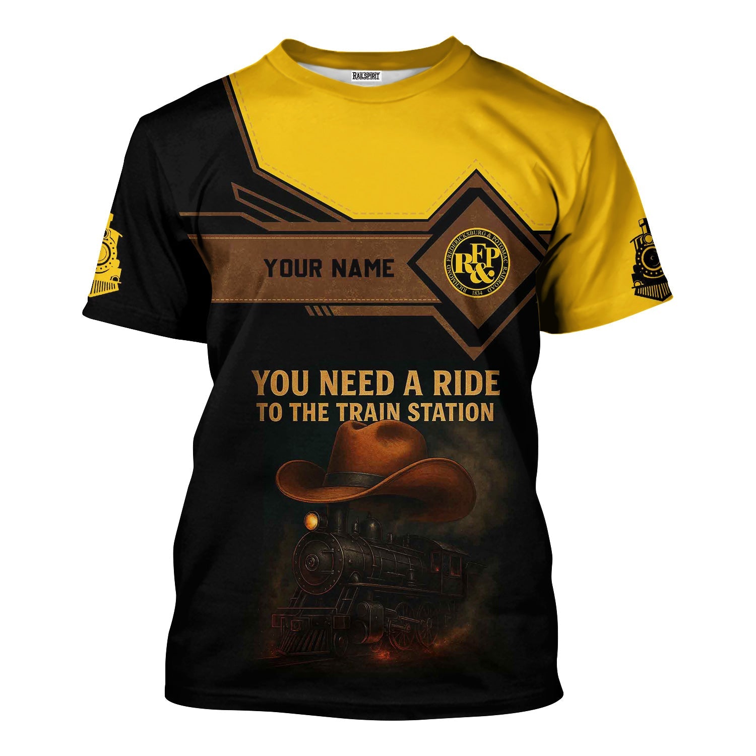 Railspirit Personalized Richmond, Fredericksburg And Potomac Railroad T-Shirt You Need A Ride To The Train Station Shirt For Train Lovers