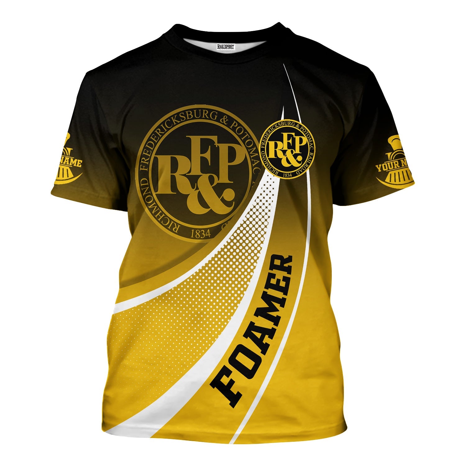 Railspirit Personalized Richmond, Fredericksburg And Potomac Railroad T-Shirt Railway-Themed Style Shirt Gift Idea For Trainspotter