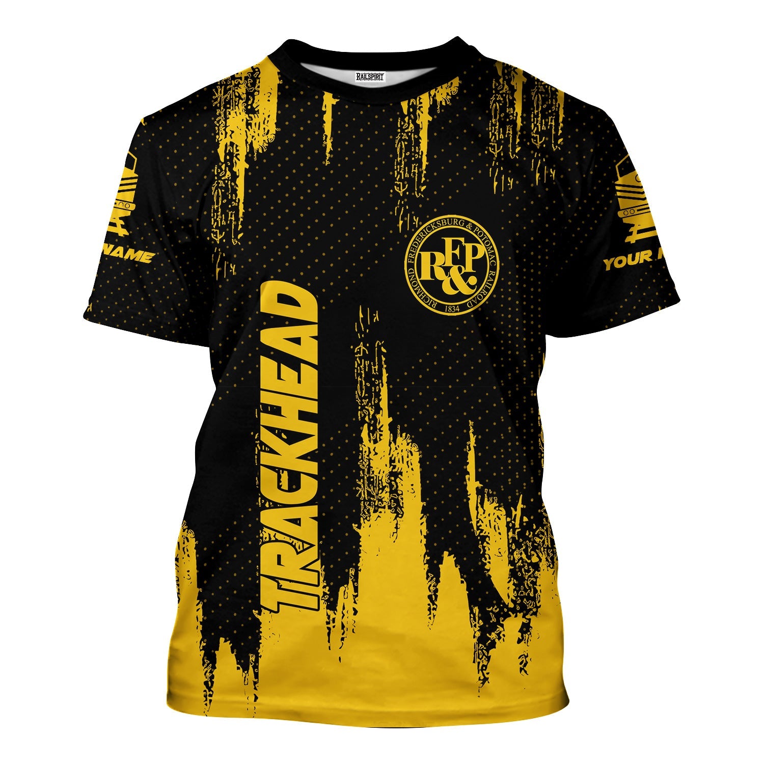 Railspirit Personalized Richmond, Fredericksburg And Potomac Railroad T-Shirt Paint Impact Design Train Shirt for Trackhead