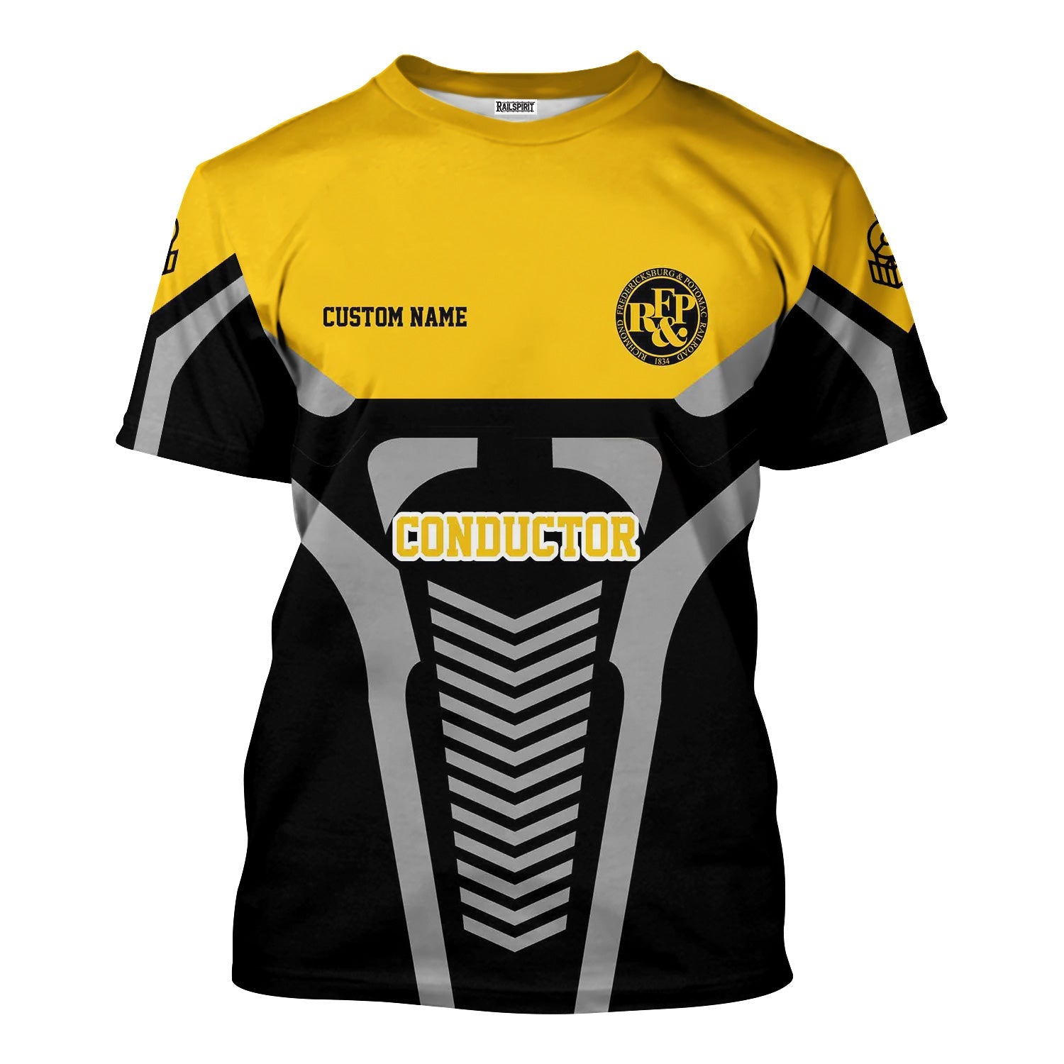 Railspirit Personalized Richmond, Fredericksburg And Potomac Railroad T-Shirt Track-Inspired with Custom Job Position Train Shirt