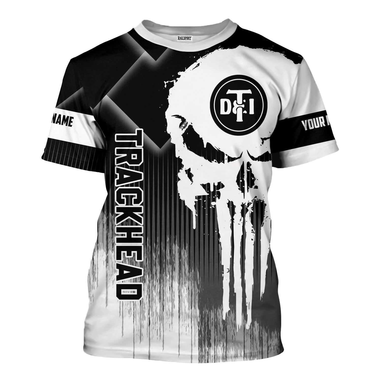 Railspirit Personalized Detroit Toledo And Ironton Railroad T-Shirt Skull Design with Custom Job Train Shirt for Trackhead Crew