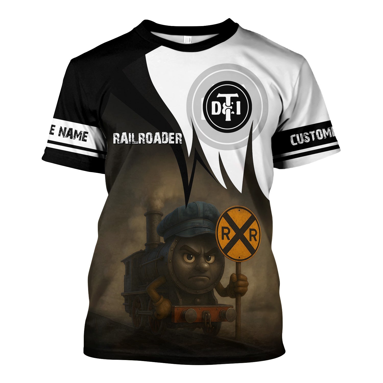 Railspirit Personalized Detroit Toledo And Ironton Railroad T-Shirt Angry Train Shirt Gift Idea For Train Lover