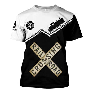 Railspirit Personalized Detroit Toledo And Ironton Railroad T Shirt Railroad Crossing Printed Train Track Shirt