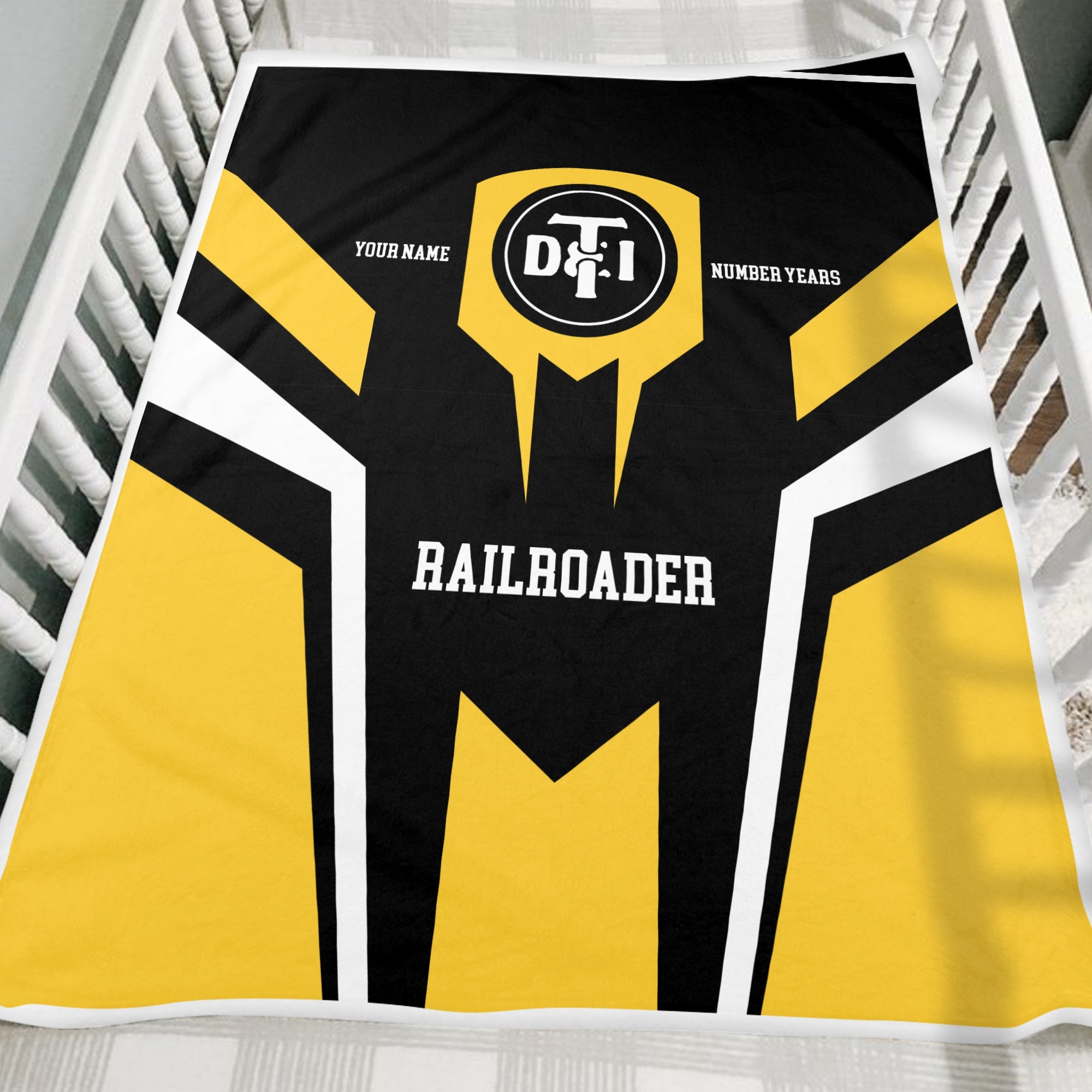 Railspirit Personalized Detroit Toledo And Ironton Railroad Blanket Custom Year Railroader Gift Idea For Train Lover