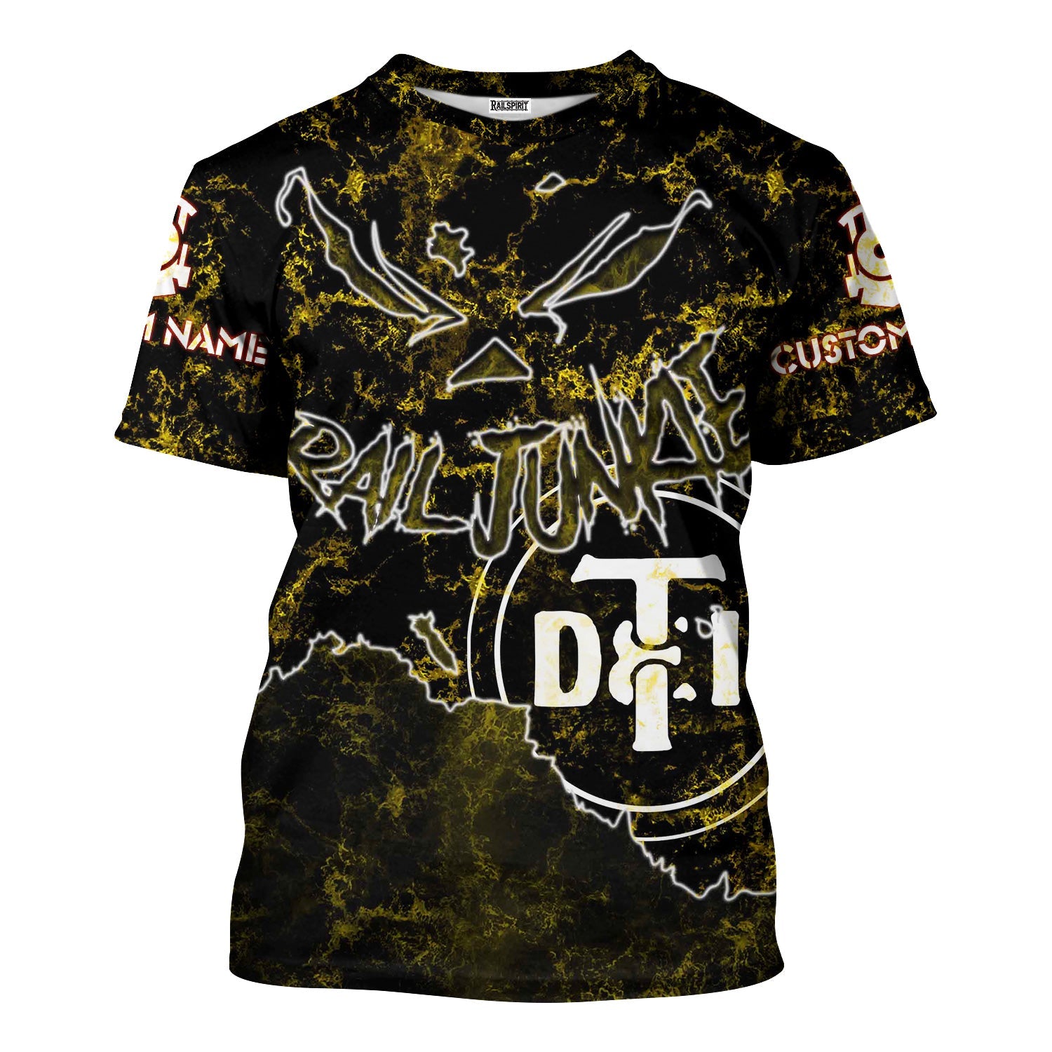 Railspirit Personalized Detroit Toledo And Ironton Railroad T-Shirt Torn Graphic Style Train Shirt For Rail Junkie