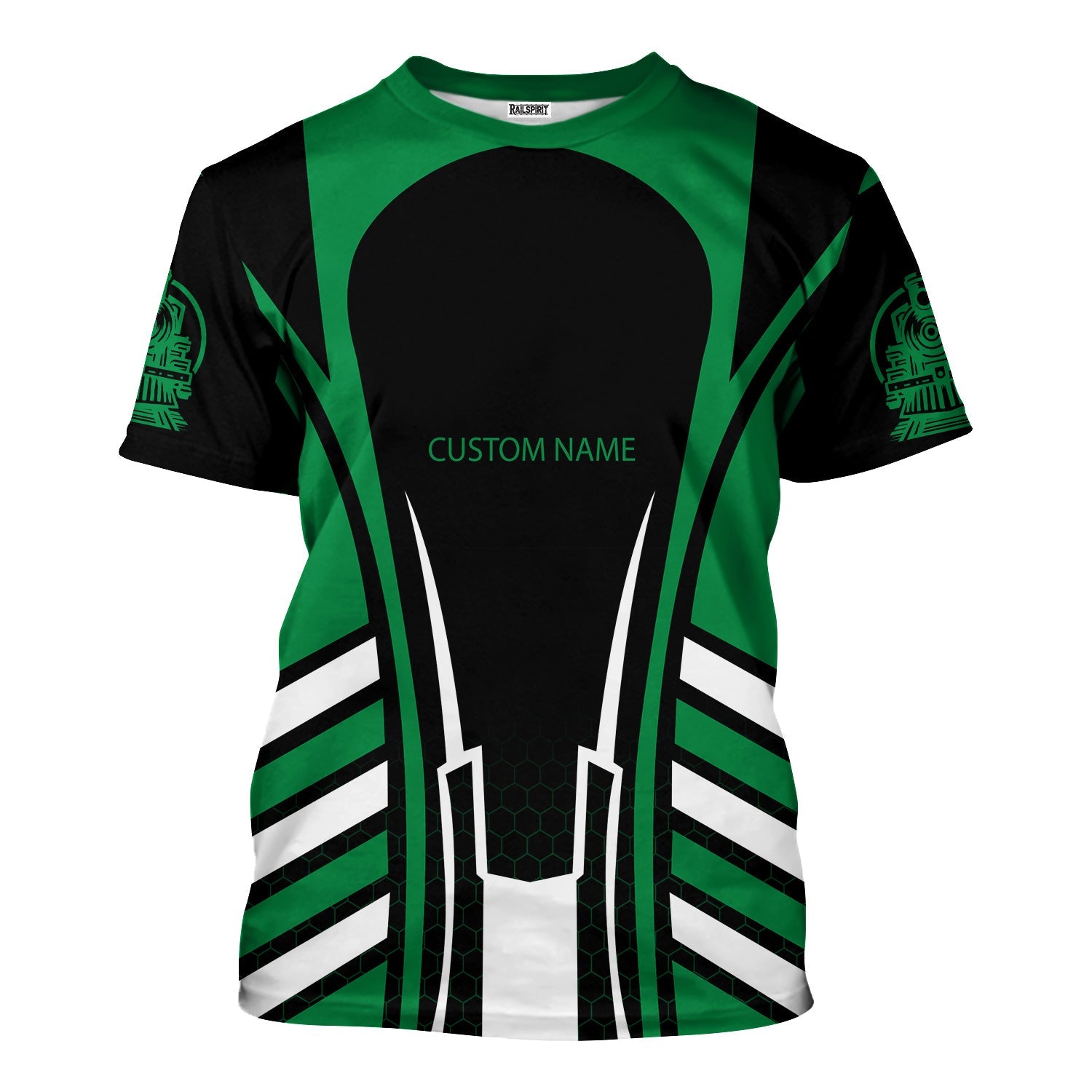 Railspirit Personalized Pittsburgh And Lake Erie Railroad T-Shirt Striped Railroad Style Train Shirt All Over Print