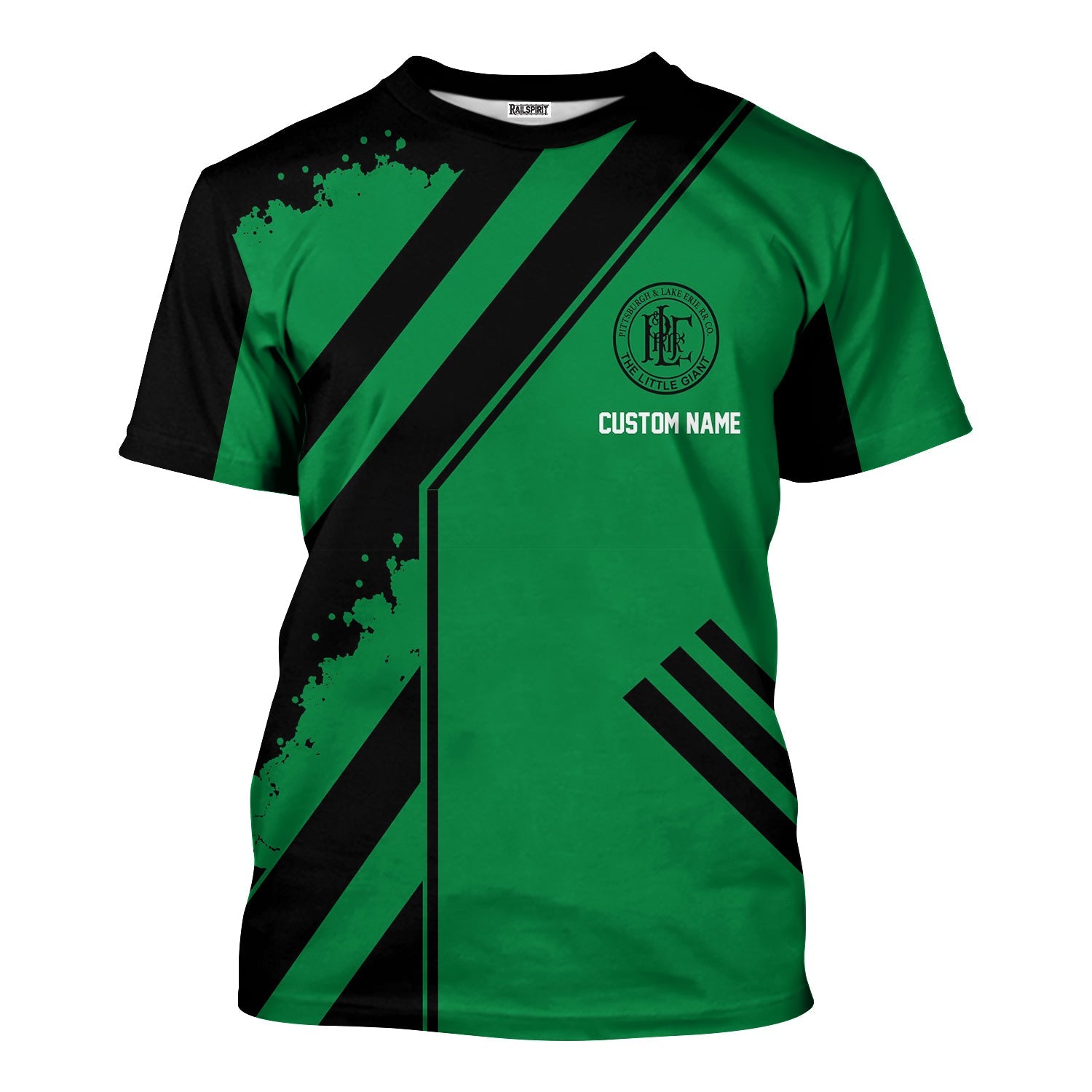 Railspirit Personalized Pittsburgh And Lake Erie Railroad T-Shirt Locomotive Design Train Shirt for Train Enthusiast