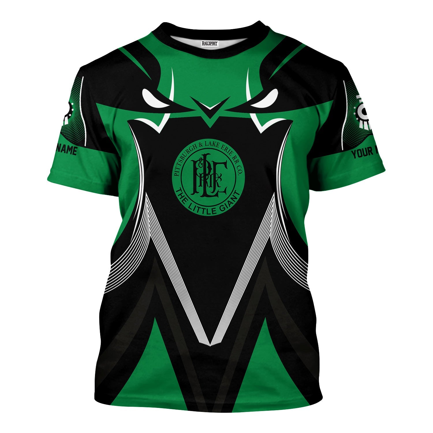 Railspirit Personalized Pittsburgh And Lake Erie Railroad T-Shirt Vibrant Graphic Pattern Shirt For Train Enthusiasts