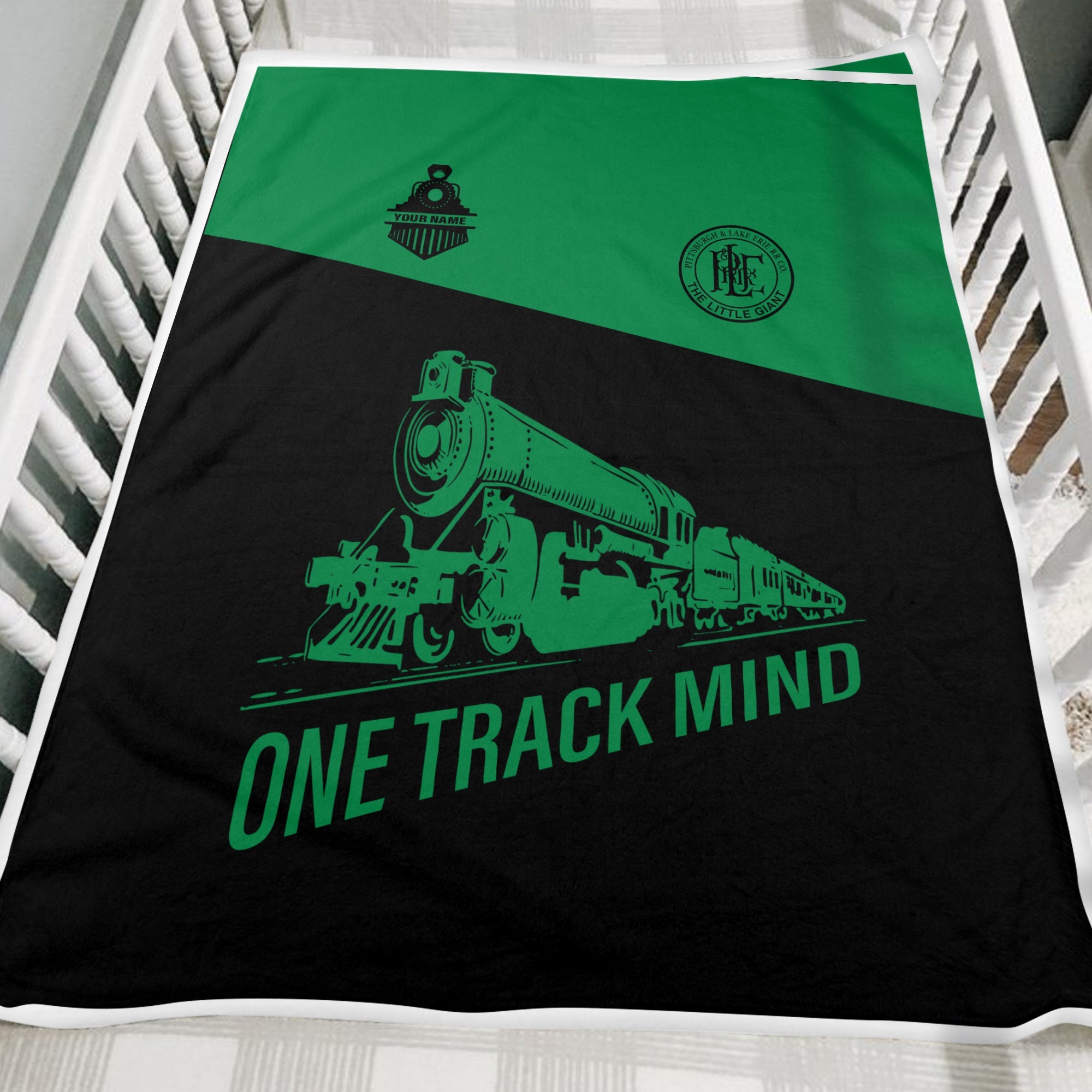 Railspirit Personalized Pittsburgh And Lake Erie Railroad Blanket One Track Mind Train Blanket Gift Idea For Train Lover