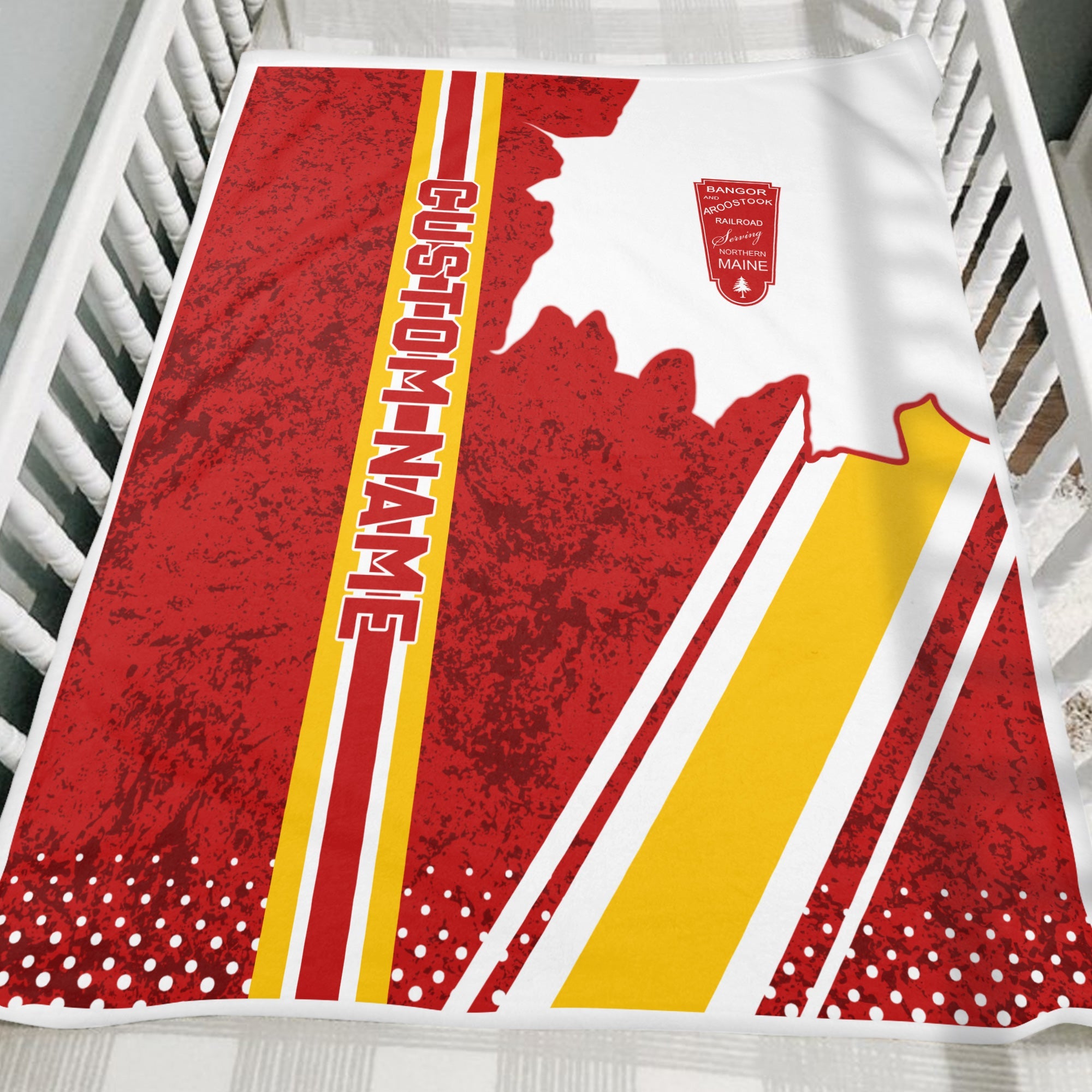 Railspirit Personalized Bangor And Aroostook Railroad Blanket Vintage All Over Printed Blanket