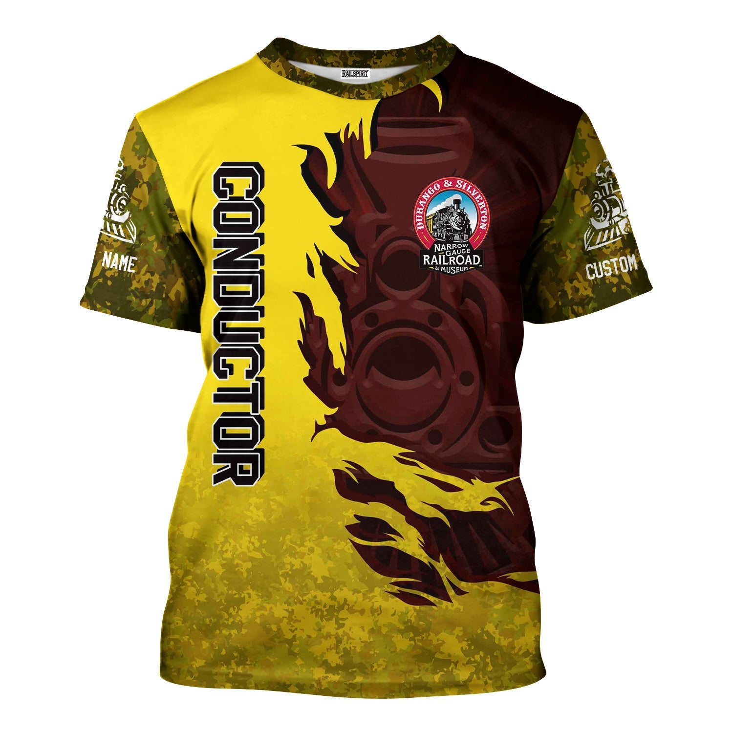 Railspirit Personalized Durango And Silverton Narrow Gauge Railroad T-Shirt Blazing Style with Custom Position Train Shirt