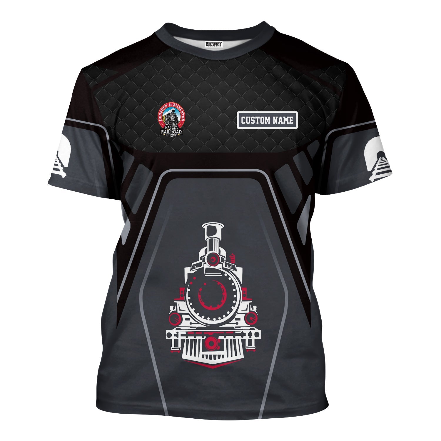 Railspirit Personalized Durango And Silverton Narrow Gauge Railroad T-Shirt Steam Locomotive Engine Graphic Train Shirt All Over Print