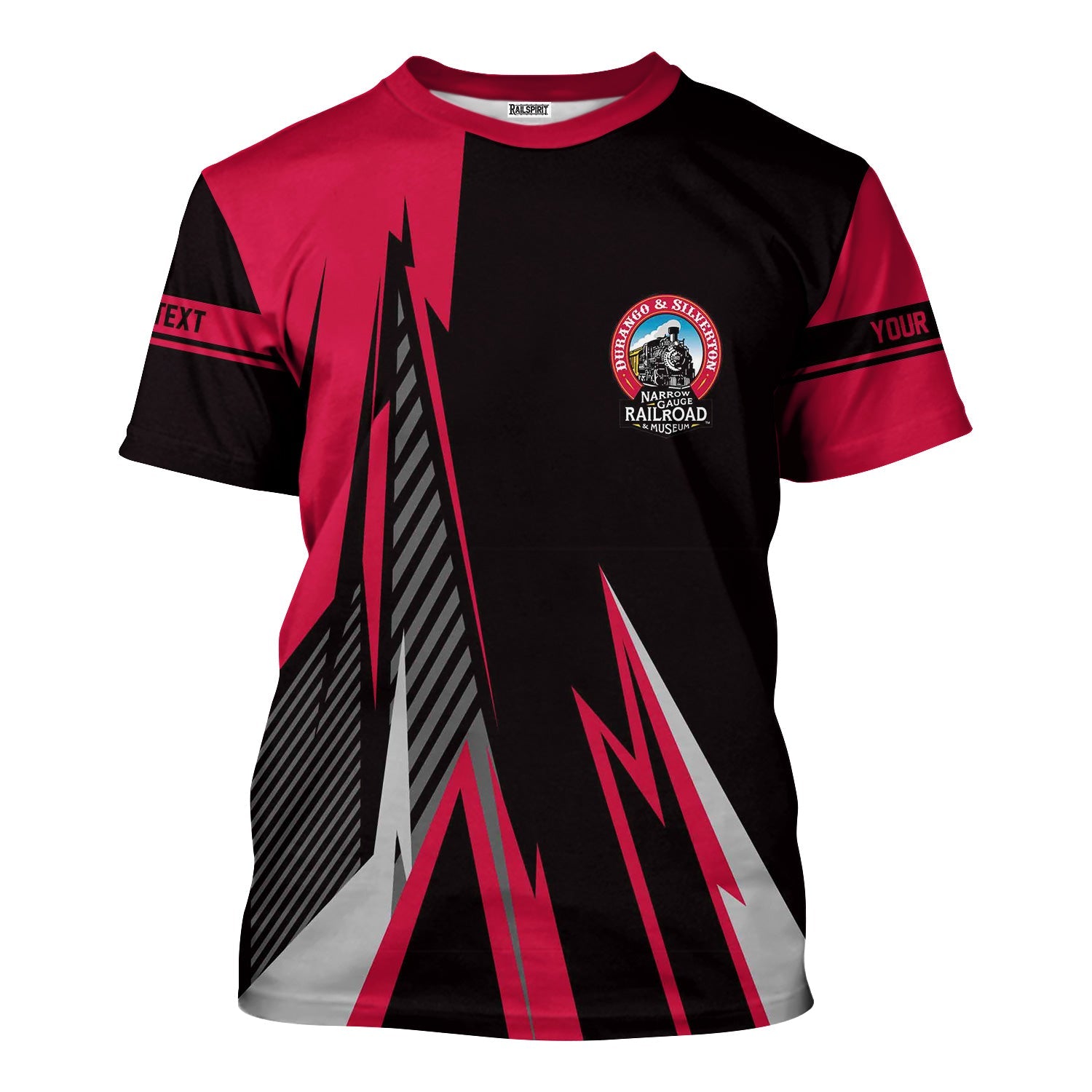 Railspirit Personalized Durango And Silverton Narrow Gauge Railroad T-Shirt Lightning-Inspired Railway Style Shirt For Train Lovers