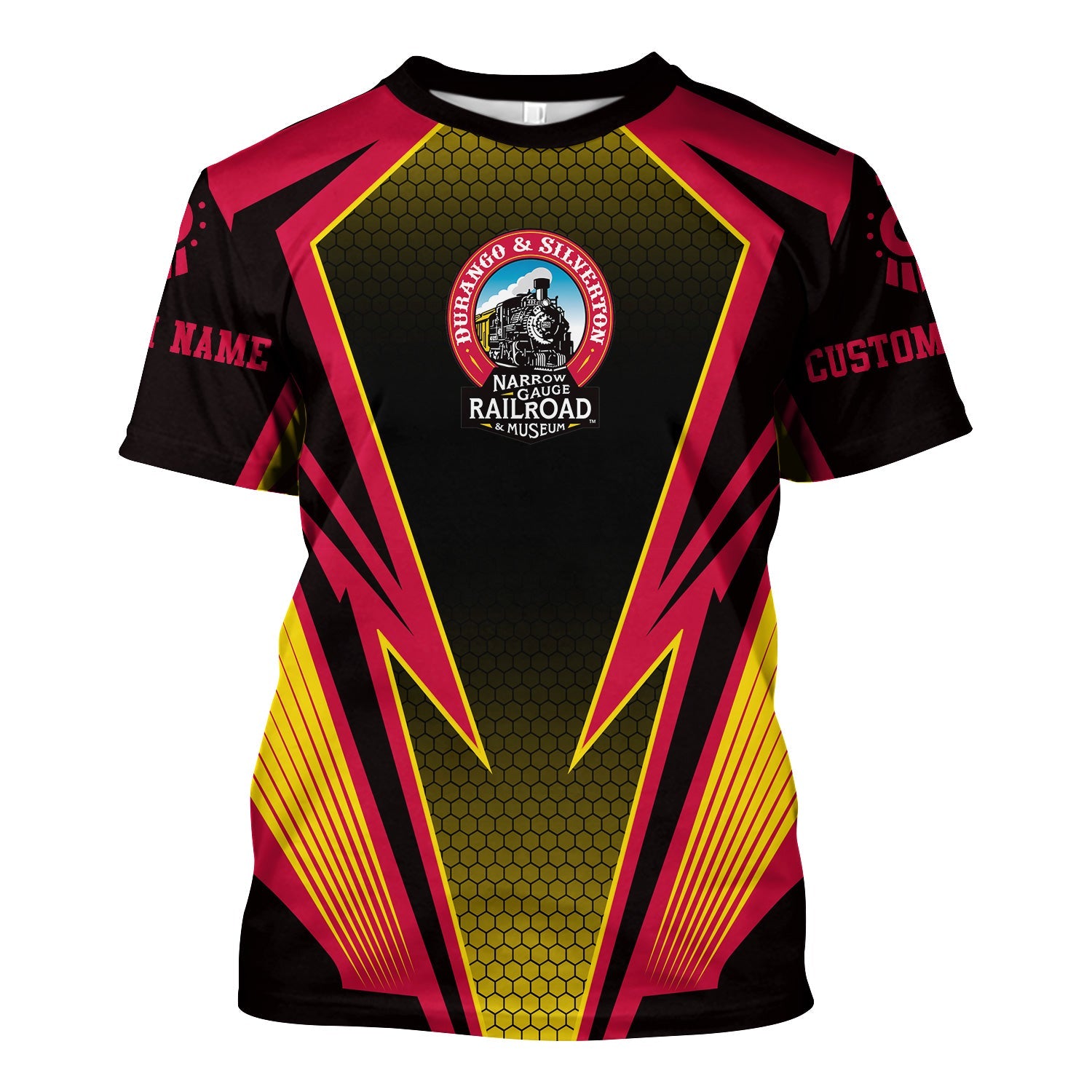 Railspirit Personalized Durango And Silverton Narrow Gauge Railroad T-Shirt Lightning Graphic Style Shirt Gift Idea For Train Lover