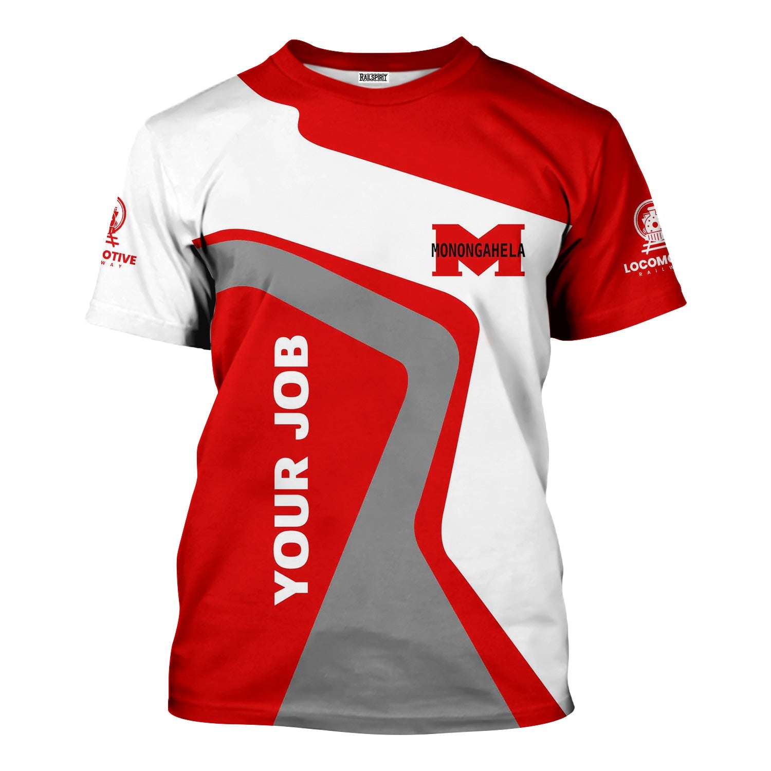 Railspirit Personalized Monongahela Railroad T-Shirt Unique Design with Custom Job Position Train Shirt