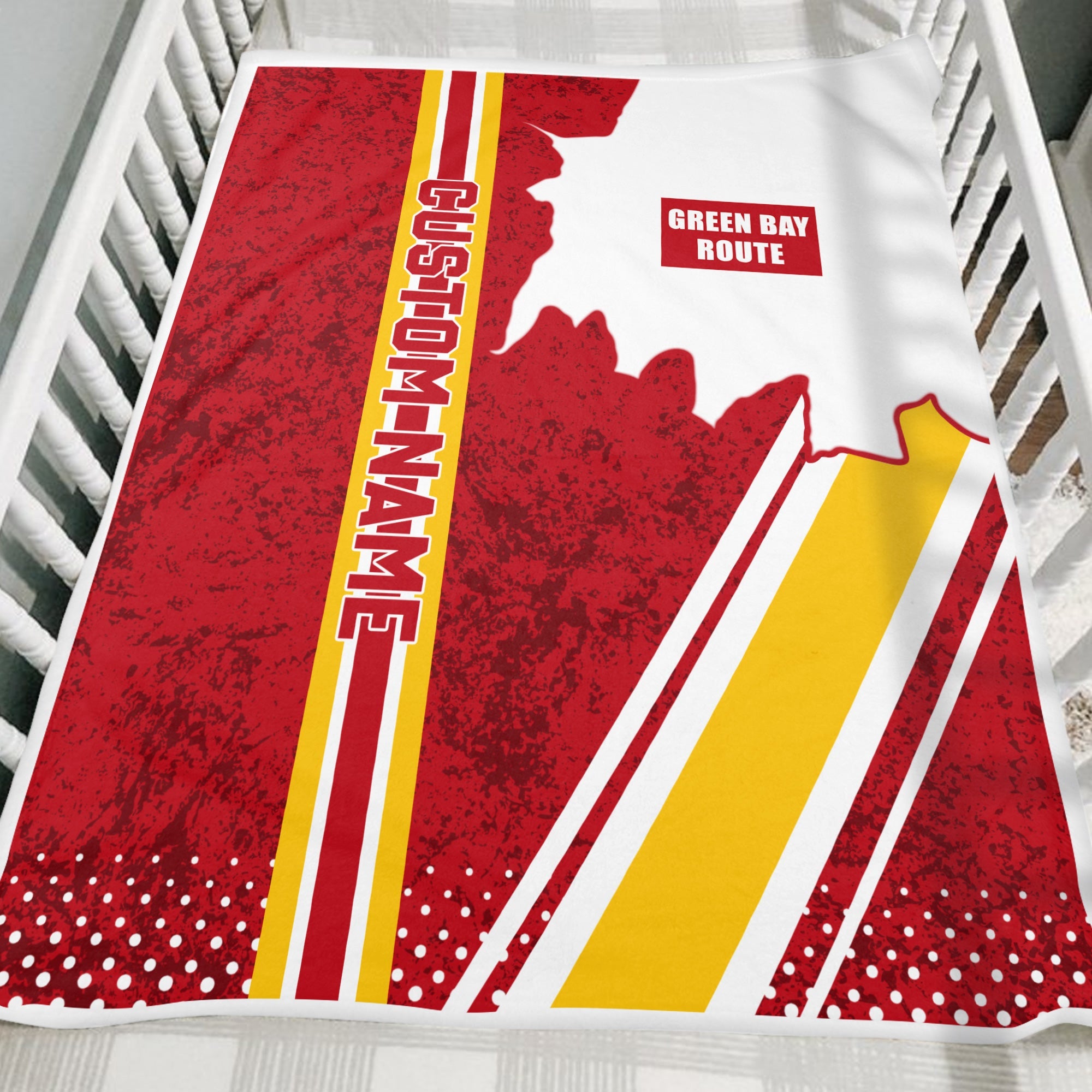 Railspirit Personalized Green Bay & Western Railroad Blanket Vintage All Over Printed Blanket