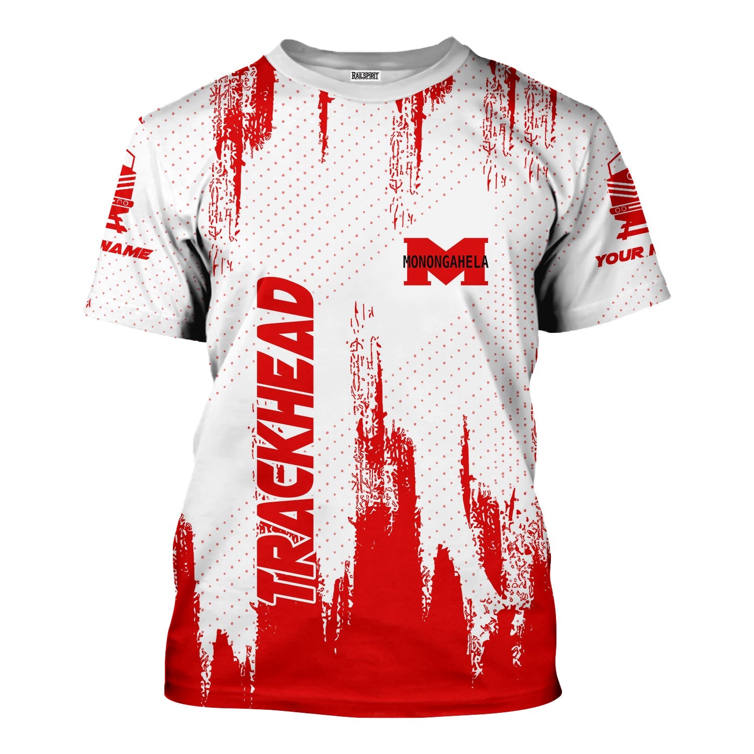 Railspirit Personalized Monongahela Railroad T-Shirt Paint Impact Design Train Shirt for Trackhead