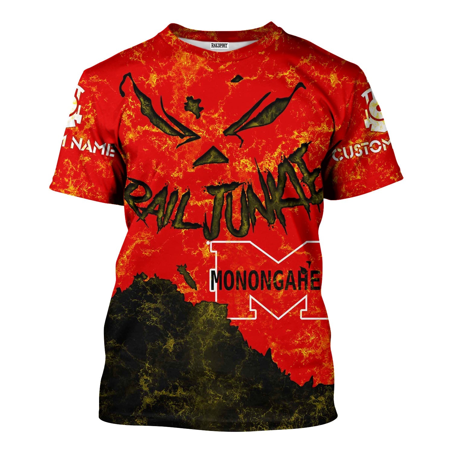 Railspirit Personalized Monongahela Railroad T-Shirt Torn Graphic Style Train Shirt For Rail Junkie