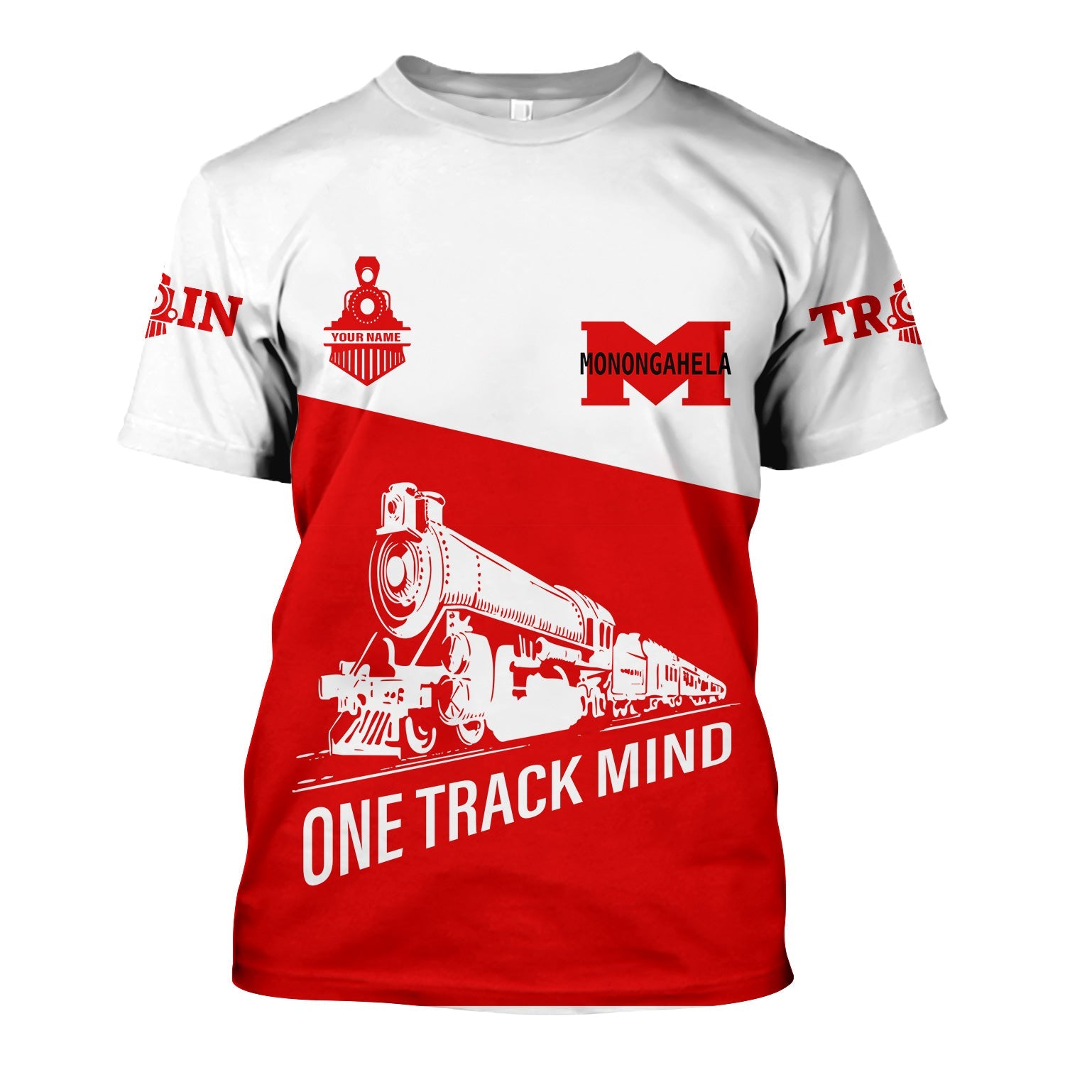 Railspirit Personalized Monongahela Railroad T Shirt One Track Mind Unisex Train Shirt Gift Idea For Train Lover