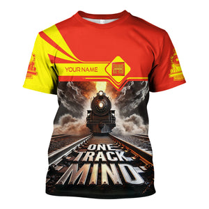 Railspirit Personalized Strasburg Railroad T Shirt One Track Mind Train Printed Shirt