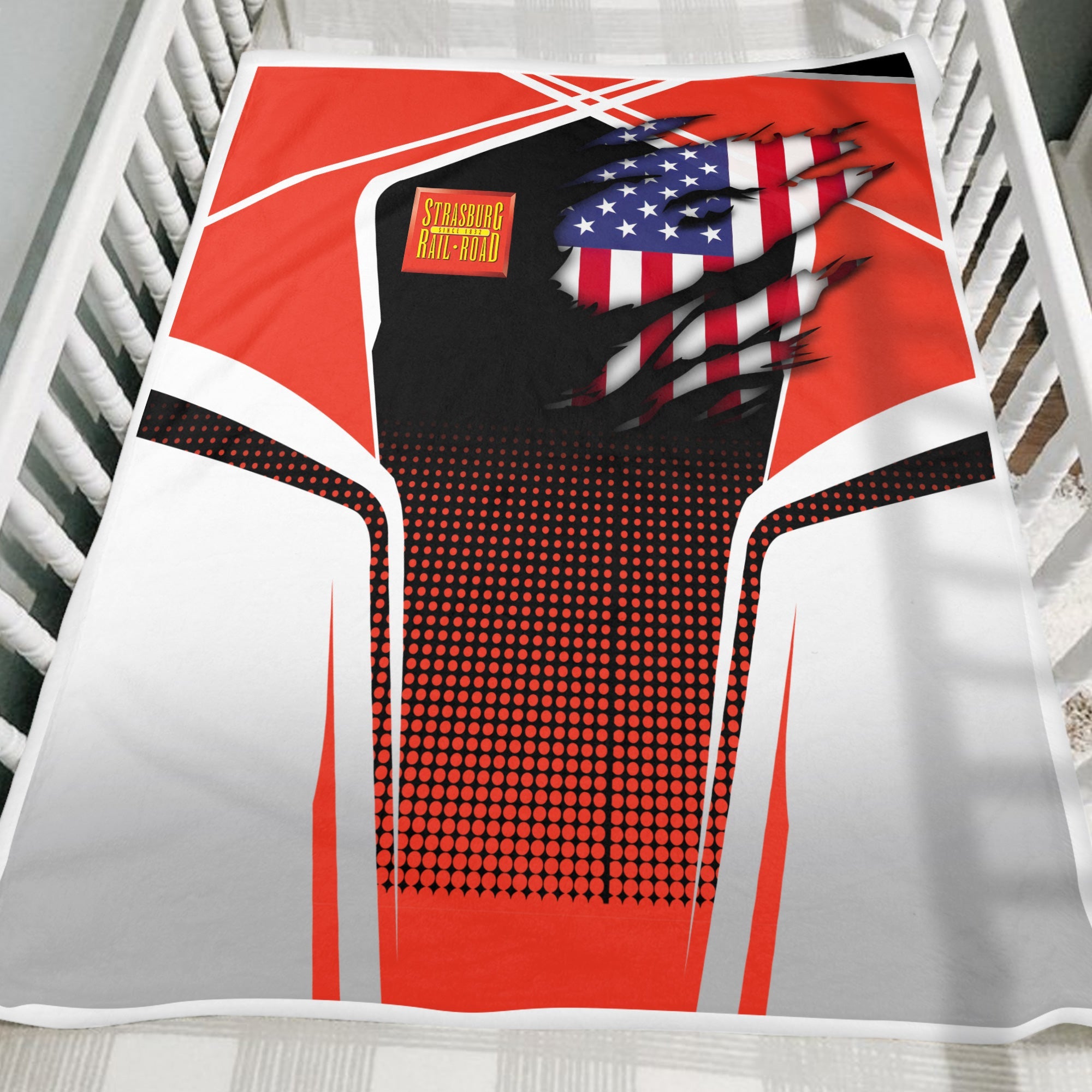 Railspirit Personalized Strasburg Railroad Blanket American Vintage All Over Printed Blanket
