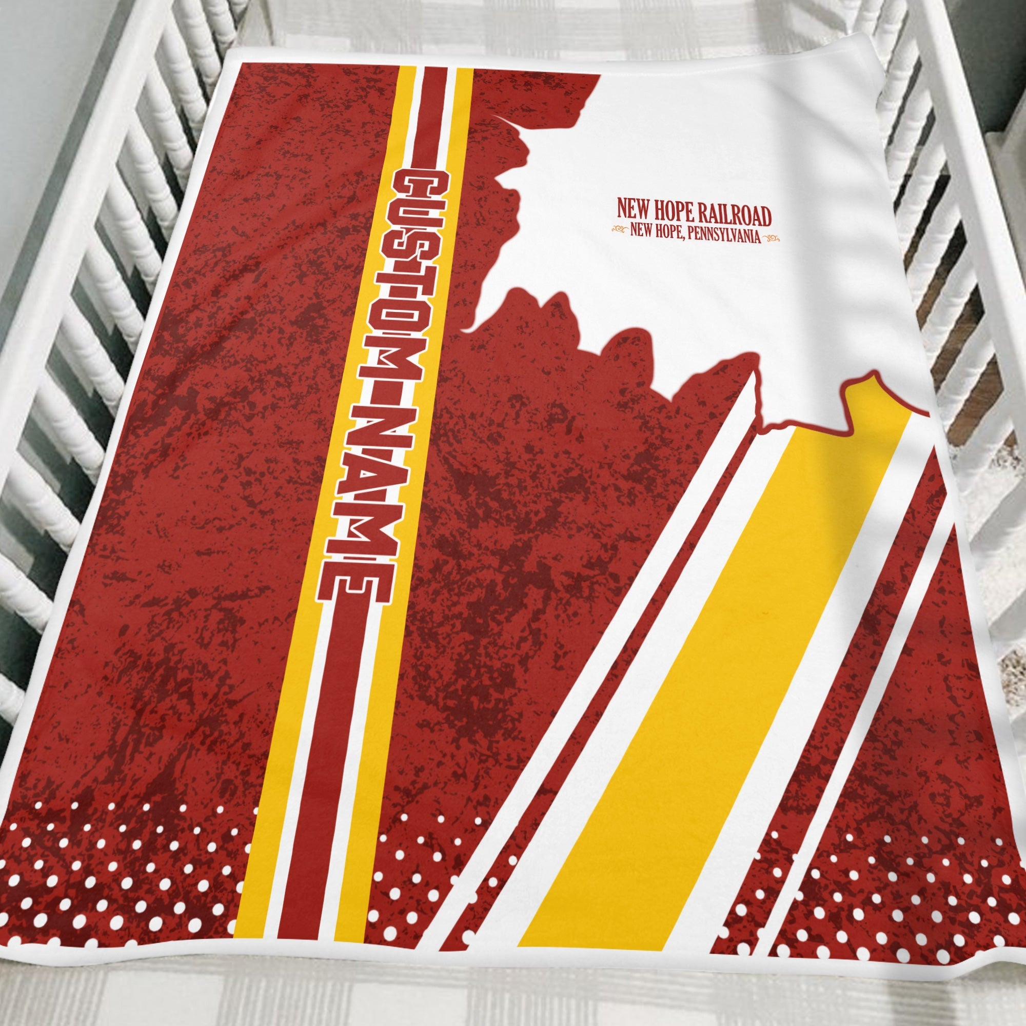 Railspirit Personalized New Hope Railroad Blanket Vintage All Over Printed Blanket