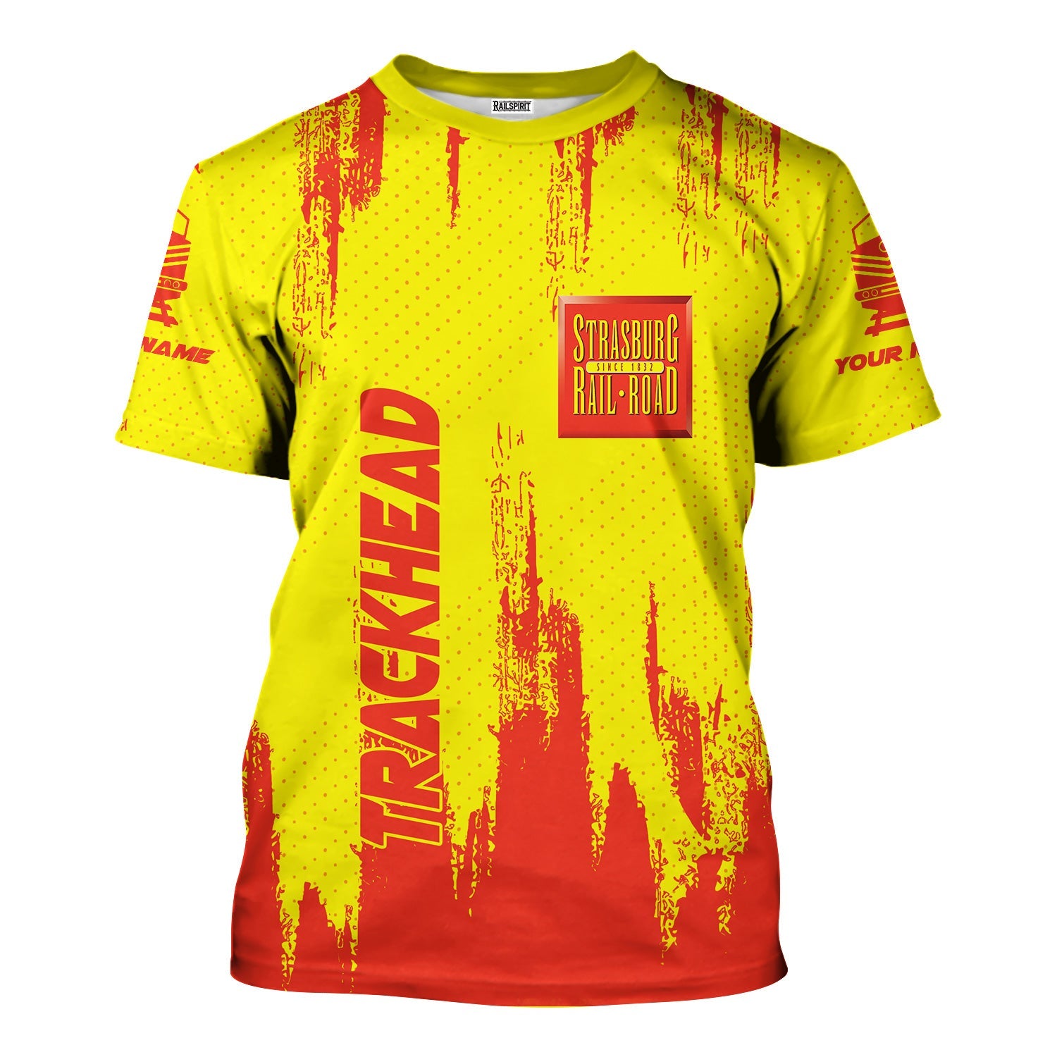 Railspirit Personalized Strasburg Railroad T-Shirt Paint Impact Design Train Shirt for Trackhead