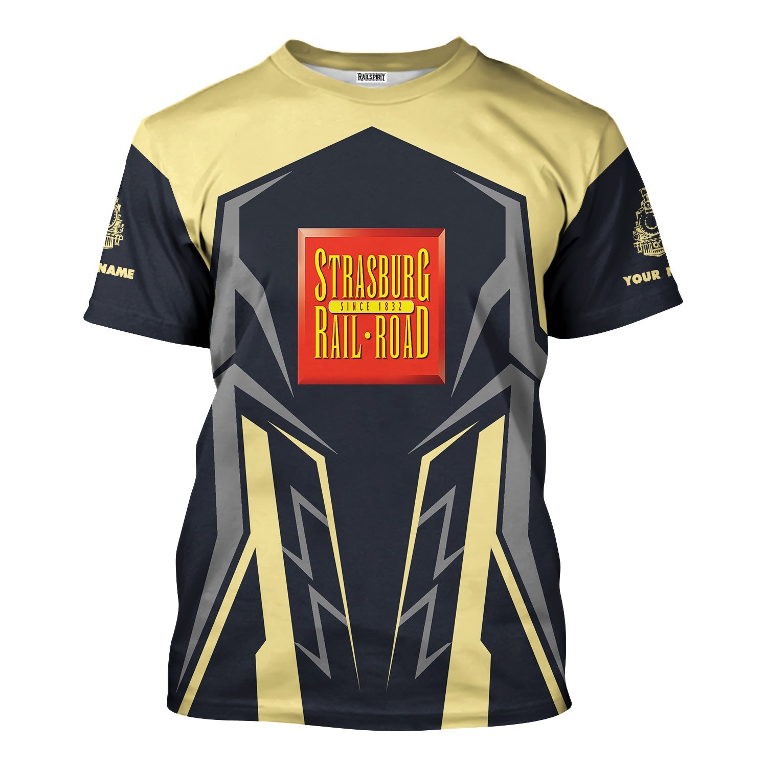 Railspirit Personalized Strasburg Railroad T-Shirt Futuristic Design with Custom Job Train Shirt