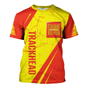 Railspirit Personalized Strasburg Railroad T-Shirt Crackle Texture Style Shirt For Trackhead