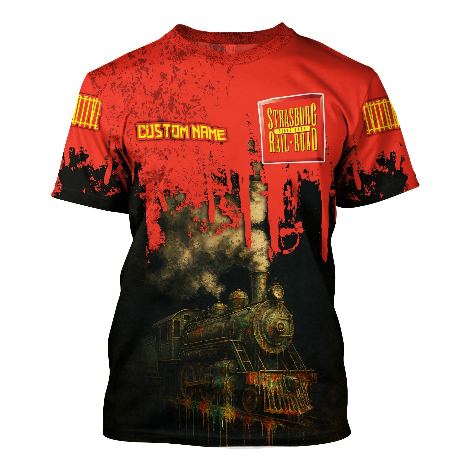 Railspirit Personalized Strasburg Railroad T-Shirt Vintage Train Art Style Shirt For Locomotive Fans